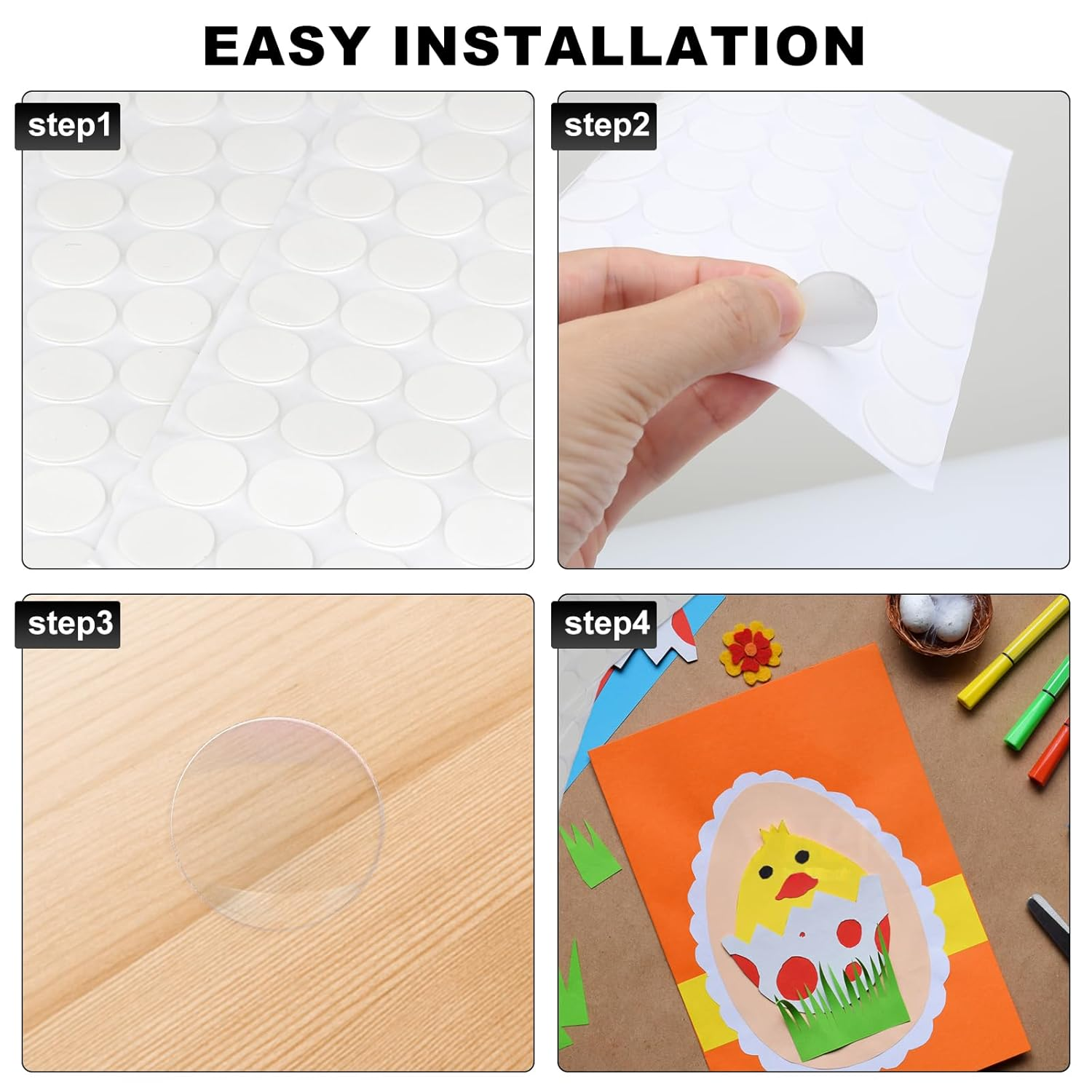 AIAOO 210 Pieces Nano Double Sided Tape Removable Sticky Dots for Walls Multipurpose Felt Furniture Pads Mounting Tacky Putty for Hanging Pictures Posters Art Photography image number 6