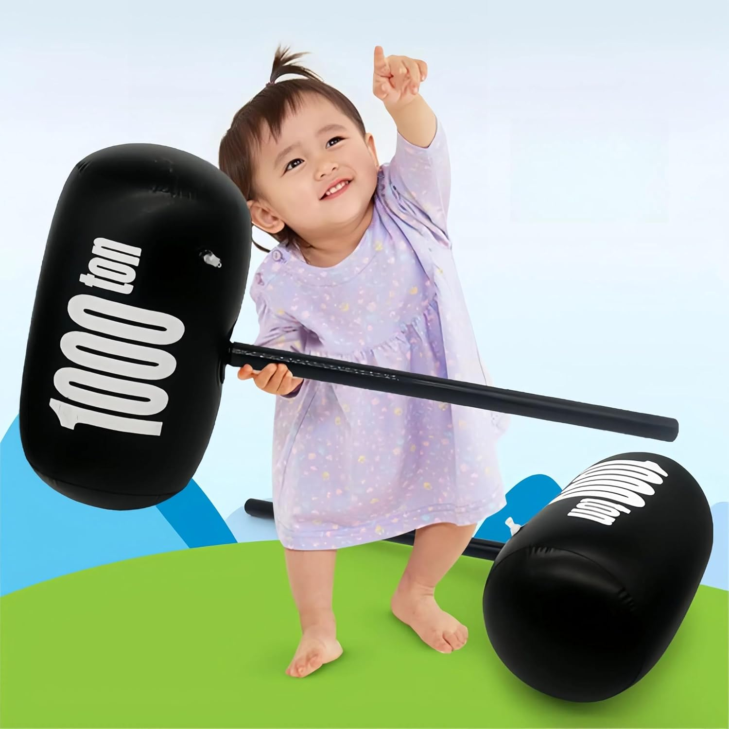 2Pcs Inflatable PVC Hammer - 28 Inches /70Cm Large Hammer, Party Game Interactive Prop, Easter Halloween, Comes with Hand Inflation Pump image number 2