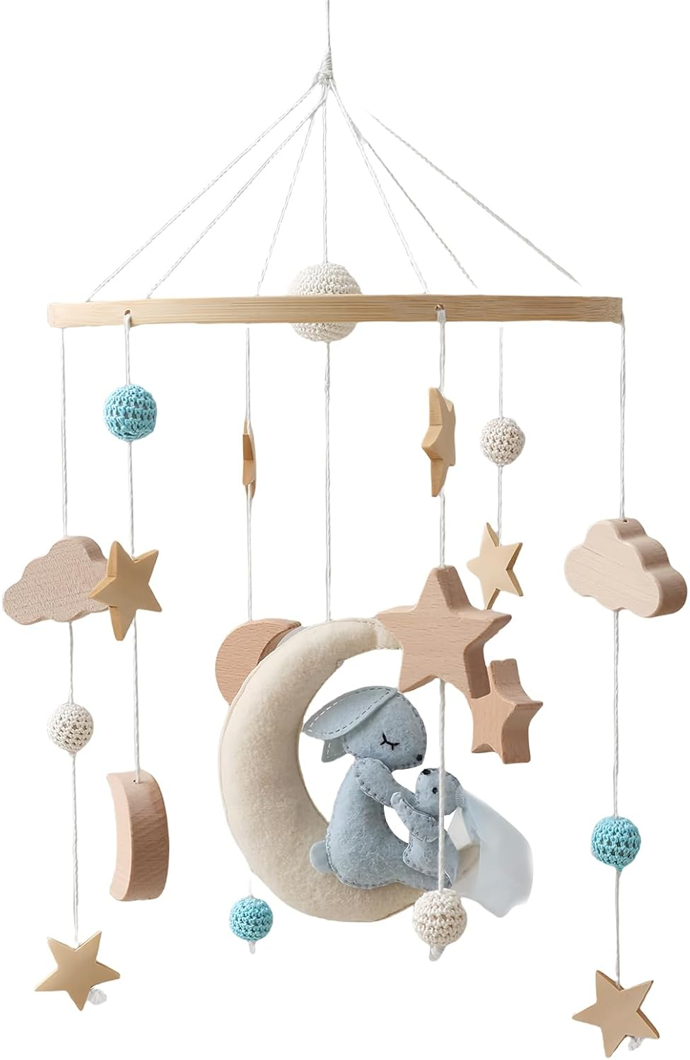 Baby Mobile for Crib,Nursery Decor Mobile | Rotatable Soothing Bed Bell for Boys Girls Baby Stroller Playpen Nursery Room New Parents Childcare Provider image number 4