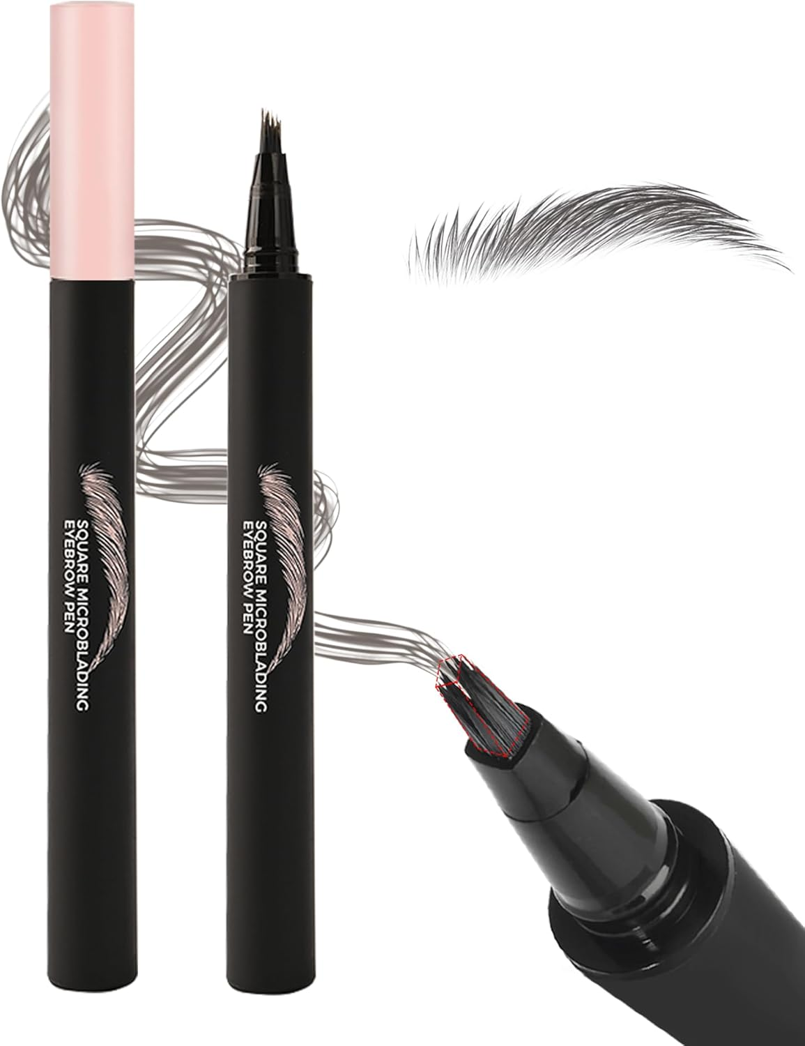 Microblading Liquid Eyebrow Pencil, Eyebrow Pencil, Waterproof, Smudgeproof, Multiple Fork Tip Hair Drawing, Precise Brush Tip, Long Lasting Formula, Women'S Makeup Lasts All Day 03 Grey image number 2