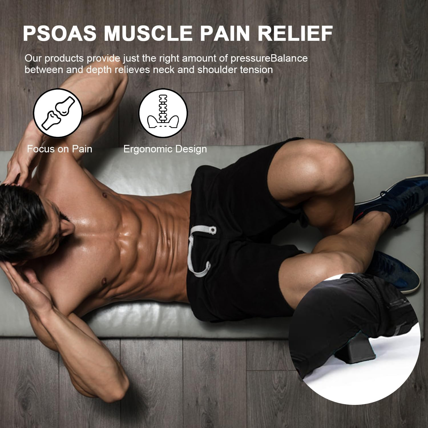 EDINNO Psoas Muscle Massager, Muscle Release Tool, Psoas Muscle Release and Deep Tissue Massage Tool for Psoas, Portable Psoas Back Tissue Massage Release Tool, for Back Massage Muscle Tension