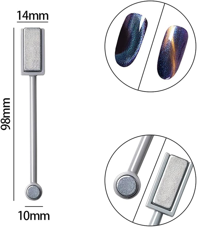 15 Pcs Nail Magnet Tool Set Magnet Plate Wand Board Magnetic Pen Stripe Nail Magnet Double Ended Magnet Wand Magnet Stick for Cat Eye Gel Polish Nail Art