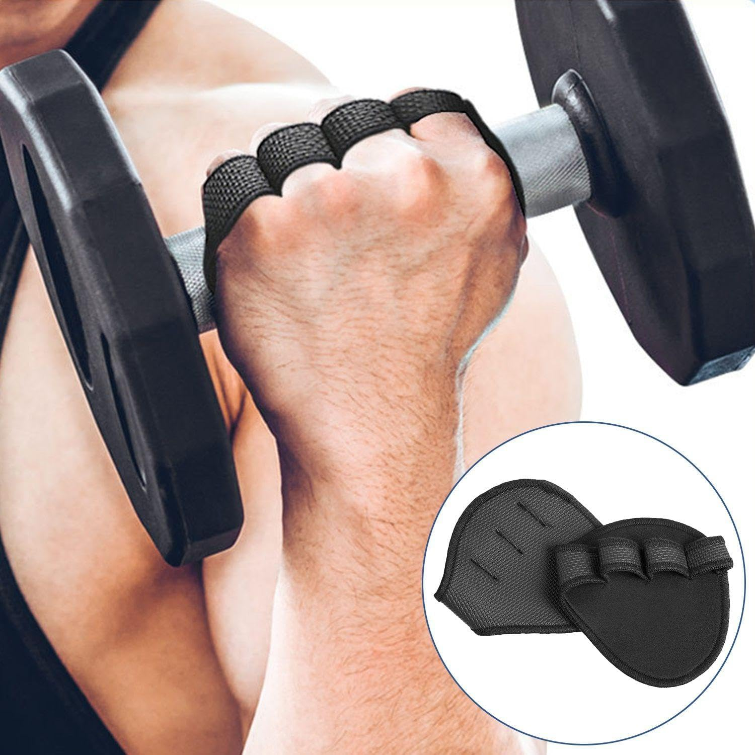 JDNFKG 6 Pieces Rubber Exercise Pads, 1 Piece Weightlifting Palm Pads, Non-Slip Training Protective Equipment, Wear Resistant Palm Protector Cover, Fitness Protective Gear