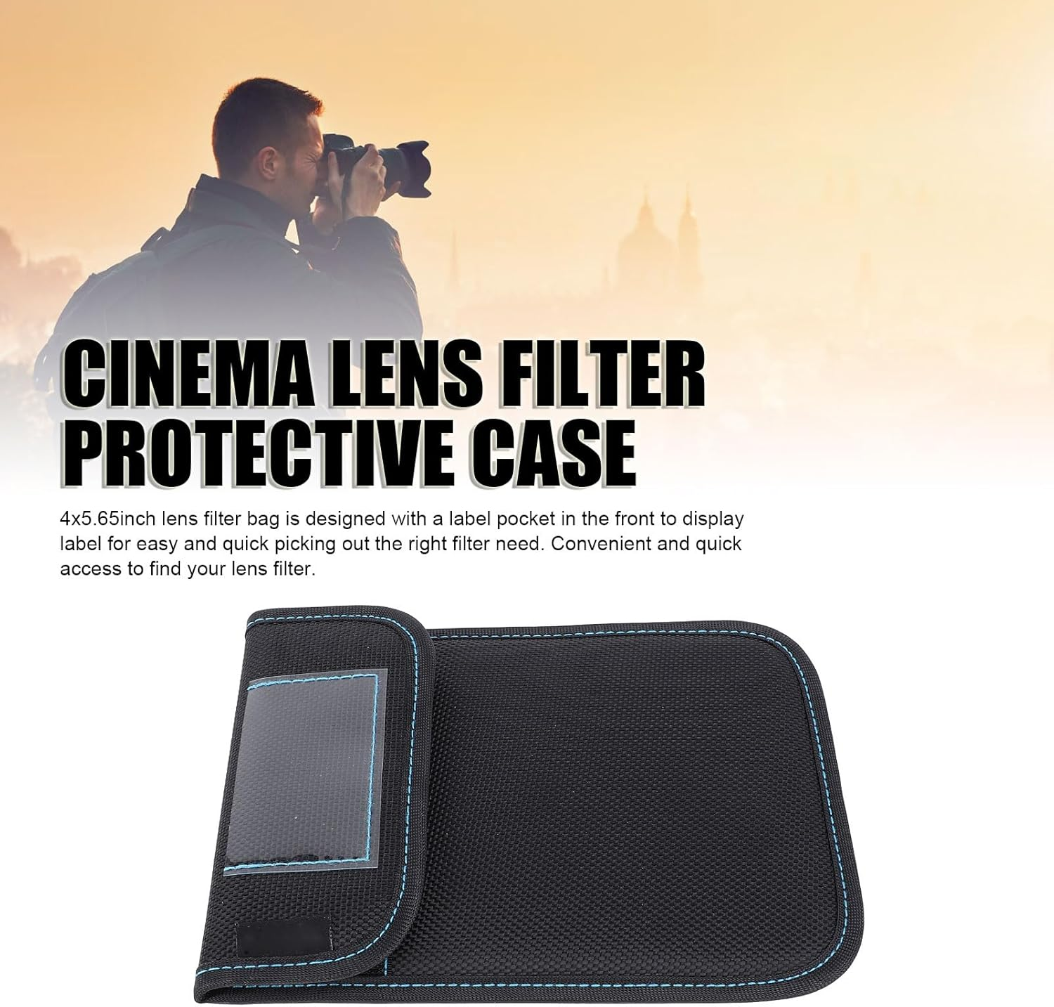 Yanmis Lens Filter Case, 4 X 5.65 Inch Camera Lens Filter Carry Case, Wallet, Photography Filter Holder, Waterproof, Dustproof, Scratch-Resistant, Filter Bag, #811, Briefcase image number 6