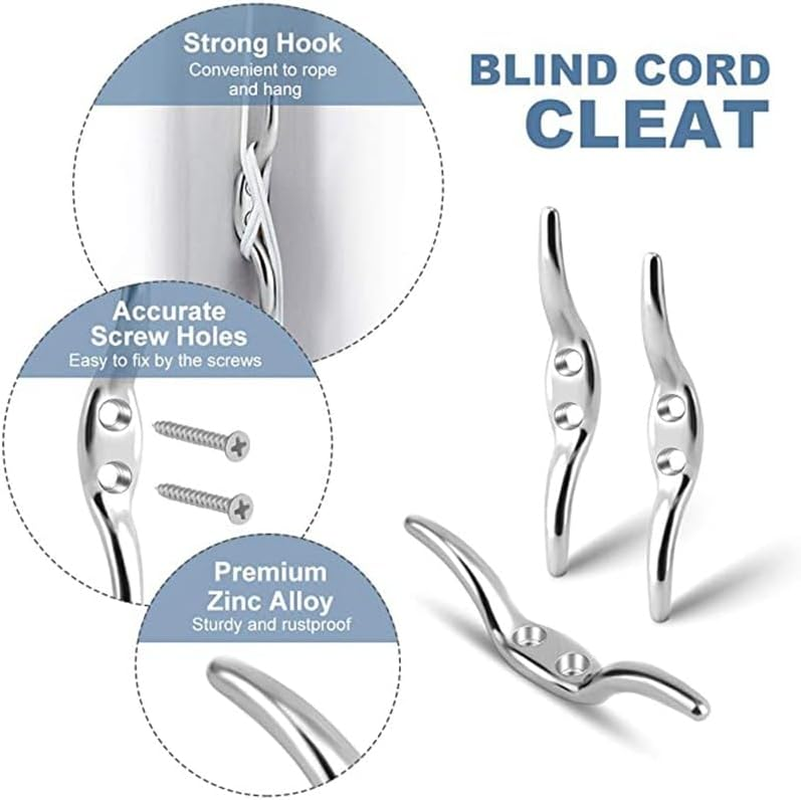 16 Pcs Blind Cord Cleat,Blind Accessories Hooks,Blind Cord Winder Rope Cleat Hook,Zinc Alloy Blind Cord Holder with Screws Blind Cord,Screws Blind Cord Cleat,Blind Cord Winder Rope Cleat Hook image number 3