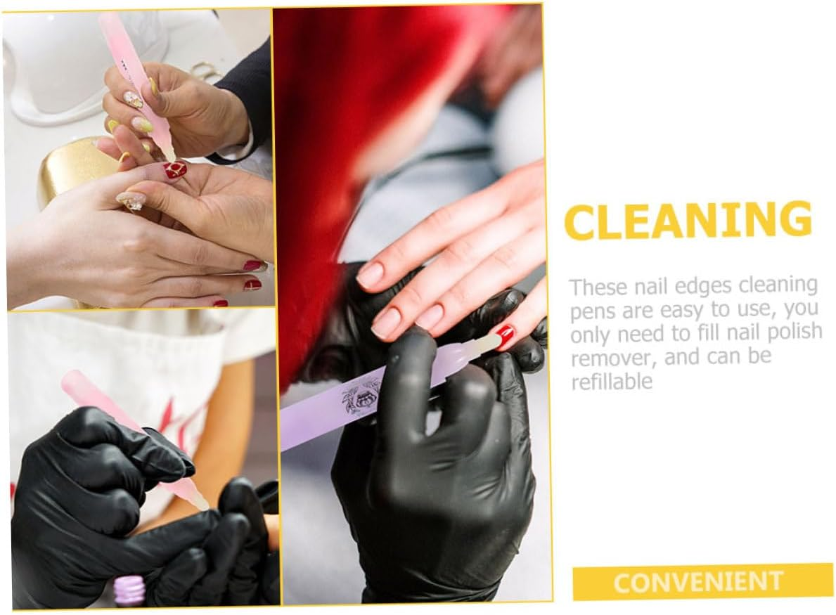 DECHOUS 3Pcs Refillable Nail Polish Corrector Pens for Manicure Smooth Surface Cleanup Skin Friendly Nail Art Tools for Home and Salon Use image number 5