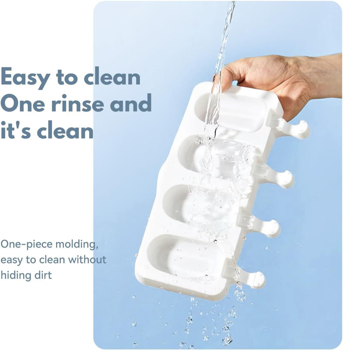 Cake Pop Moulds 2 Pack Silicone Ice Cream Molds with 2 Covers Large 10.2X5.7 Inch Bpa-Free Oval Popsicle Cakesicles Mold for DIY (Wooden Popsicle Sticks Not Included) image number 3