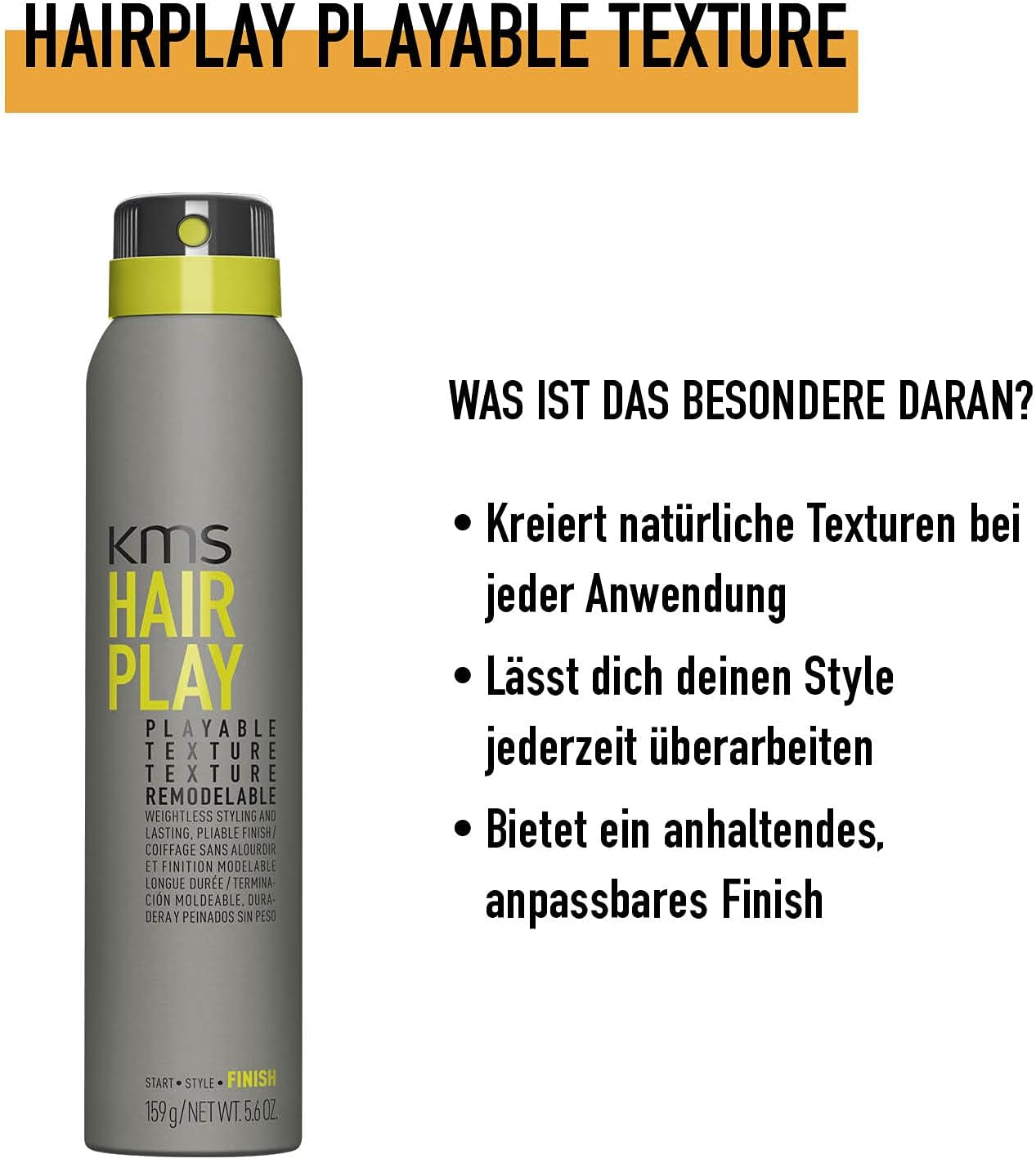 FINISH by KMS Hairplay Playable Texture 200Ml image number 3