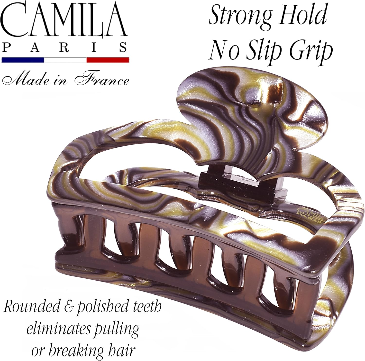 Camila Paris CP3593 French Hair Clip for Women, Small 2.5 Inch Handmade, Onyx, Girls Hair Claw Clips Jaw Fashion Durable Styling Hair Accessories for Women, Strong Hold No Slip Grip. Made in France image number 5