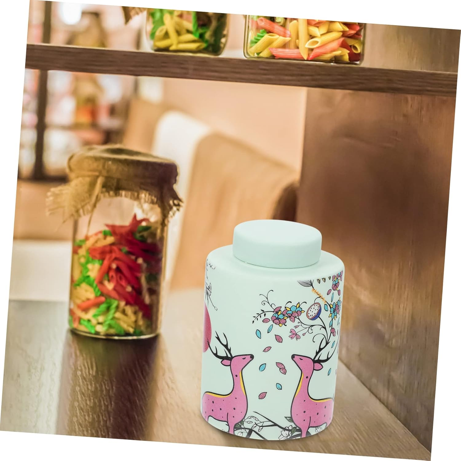 Alipis Ceramic Tea Canister Airtight Storage Jar Small Kitchen Tea Container for Home Use for Storing Leaves and Spices