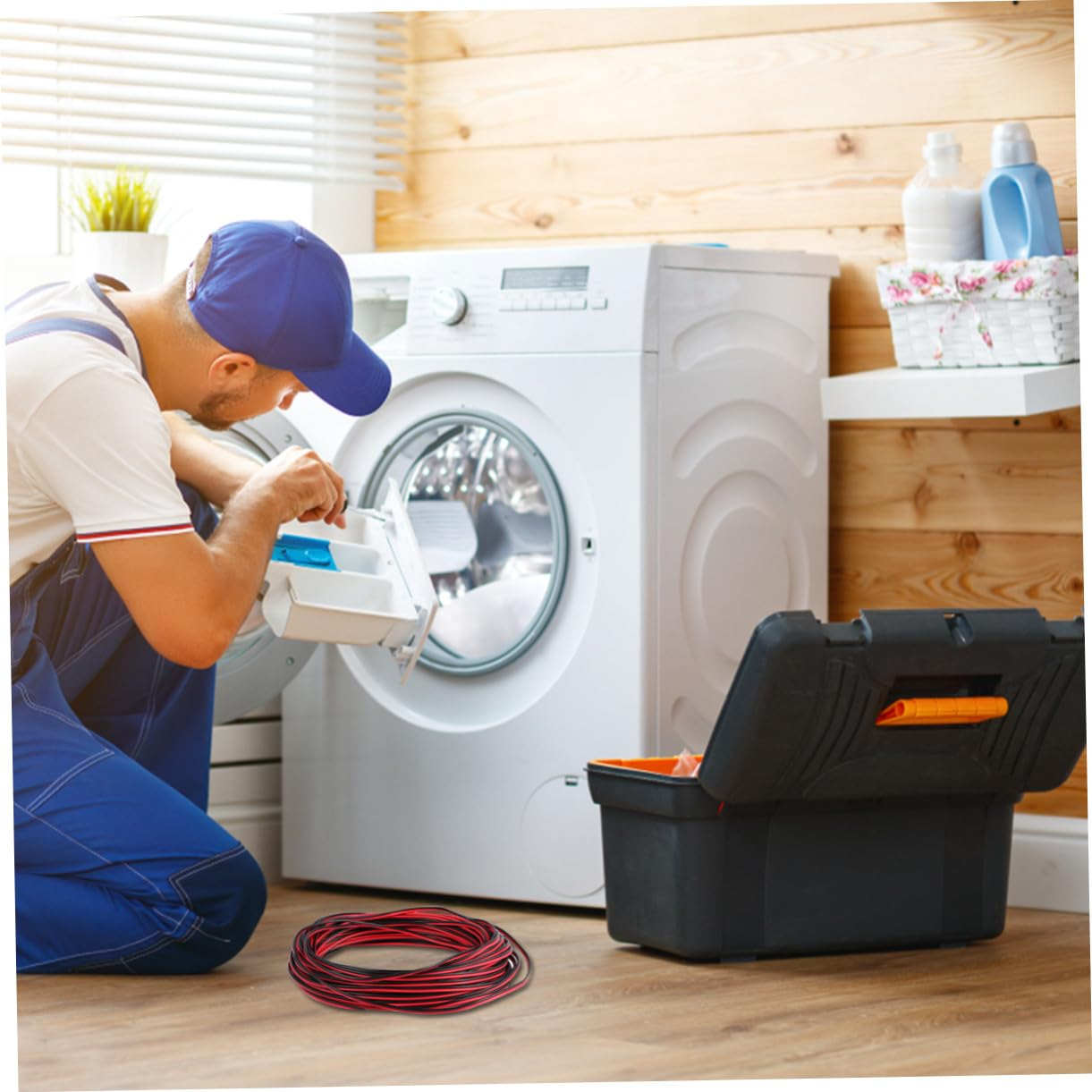 Kisangel Copper Wire Audio Cable Speaker Cord Tinned 0.2Mm&sup2; 20M Length Flexible Loudspeaker Wire for Home Theater and Hifi Systems, Red Insulated image number 2