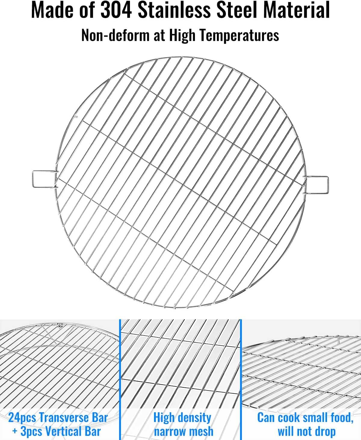 Fire Pit Accessory Kit for Solo Stove Bonfire 19.5'' Fire Pit, Stainless Steel Fire Pit Stand and Grill Cooking Grate with Handle, round Cooking Grill Grate for Outdoor BBQ Campfire Picnic Party image number 1