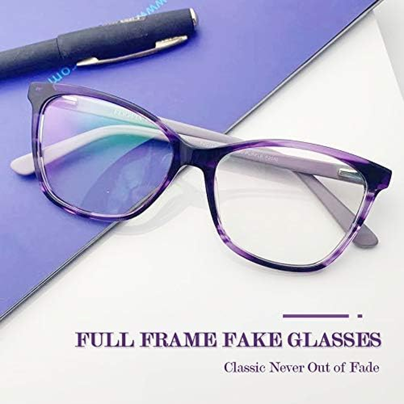 Retro Square Eyeglasses Women Vintage Clear Lens Fake Fashion Eyeglasses Frame - Wine image number 5