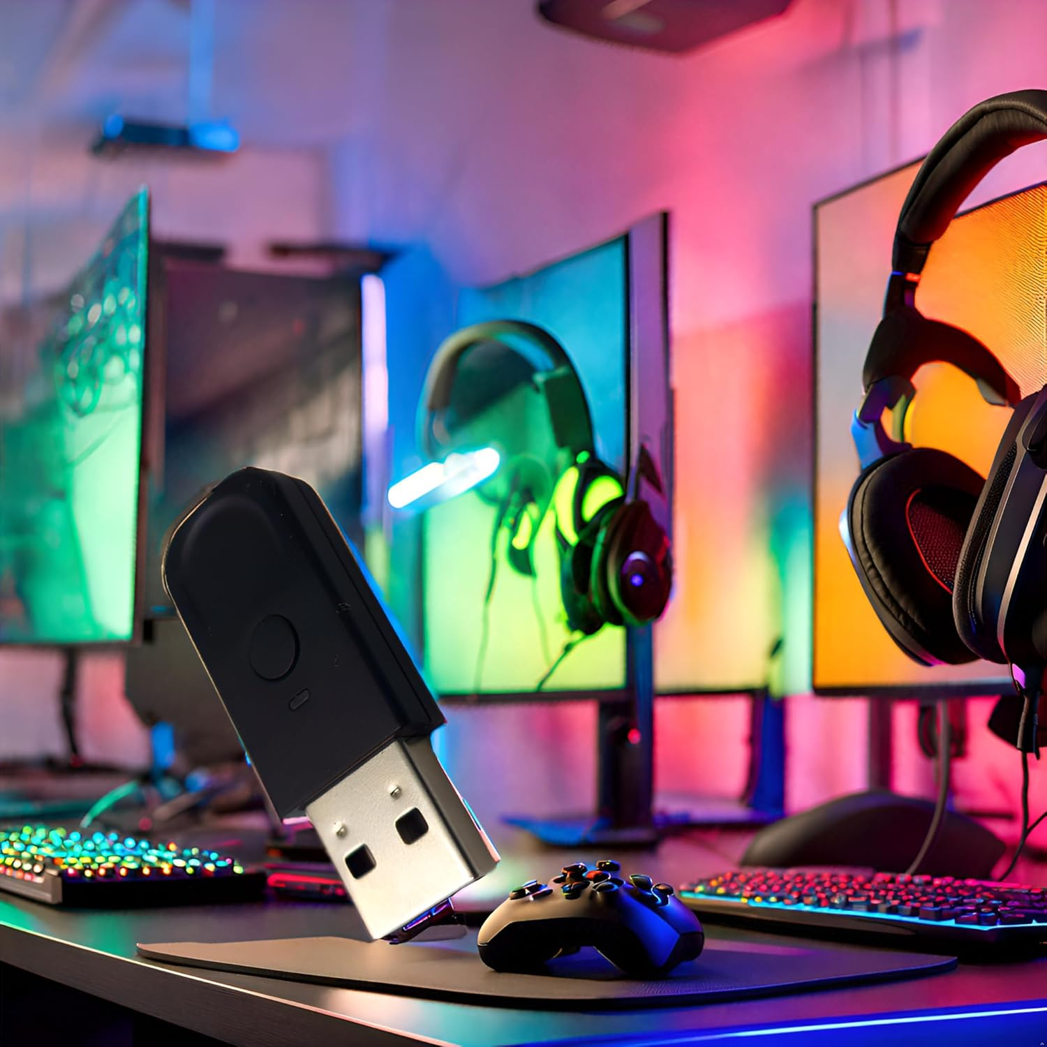 Wireless USB Controller Adapter for Switch Pro Controller/Joypad, Wireless Controller Recevier Compatible with Windows Pc/Switch/Switch Lite/Switch OLED, Support 2 Play on Switch/Pc image number 4