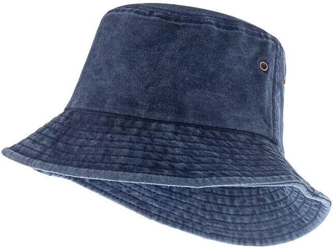 AIMALL Unisex Men Women Washed Cotton Outdoor Camping Sports Bucket Hats Fisherman Hat-Stylish Unisex Cotton Bucket Hat -Washed Finish for a Vintage Look