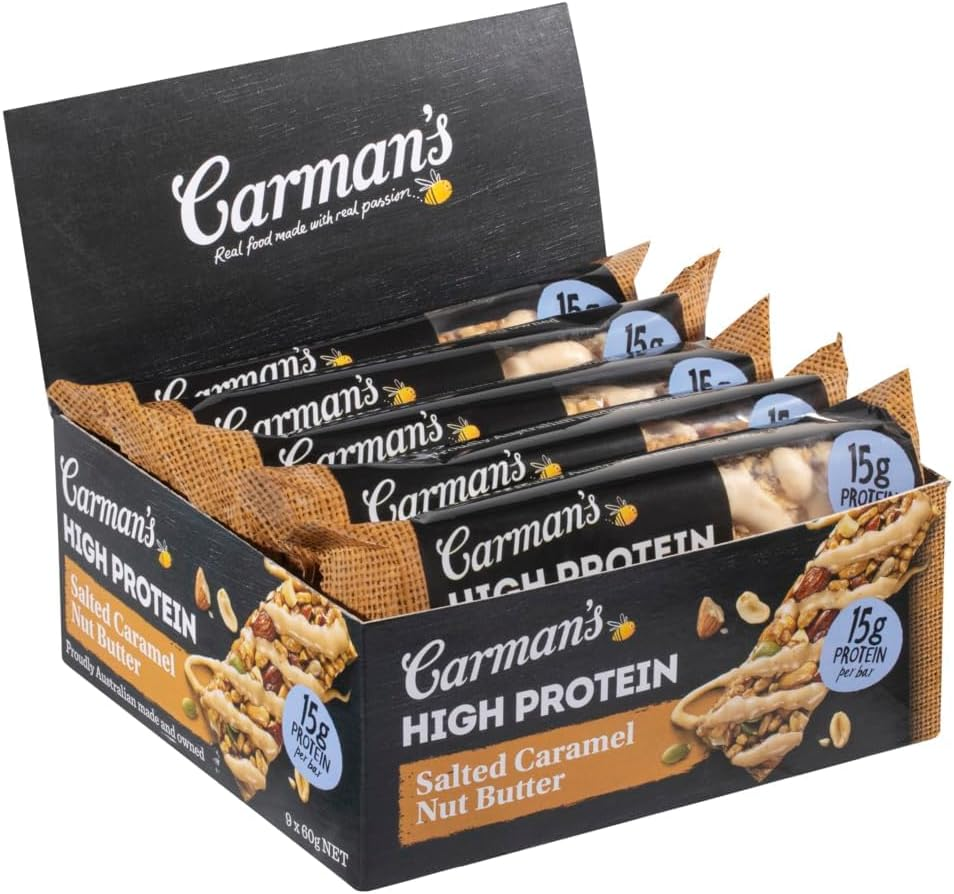 Carman'S High Protein Salted Caramel Nut Butter Bar - 9 X 60G (Pack of 9)