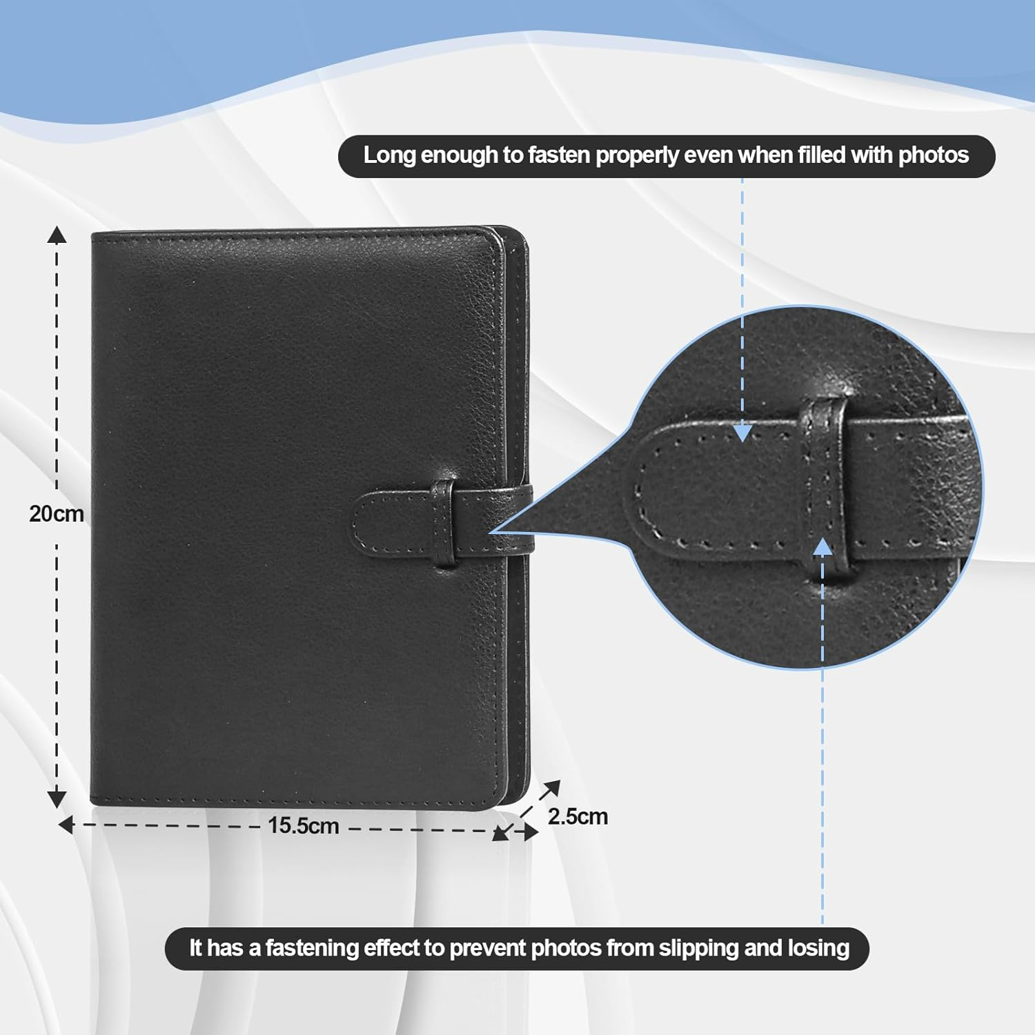 80 Pocket Photo Album 3.5 X 4.5 Inch Camera Film Storage, for Polaroid Cameras, for Fujifilm Instax Wide 400/300/210 Slip in Photo Book Album 20-Page Holds 80 Pictures-Black - Black image number 5