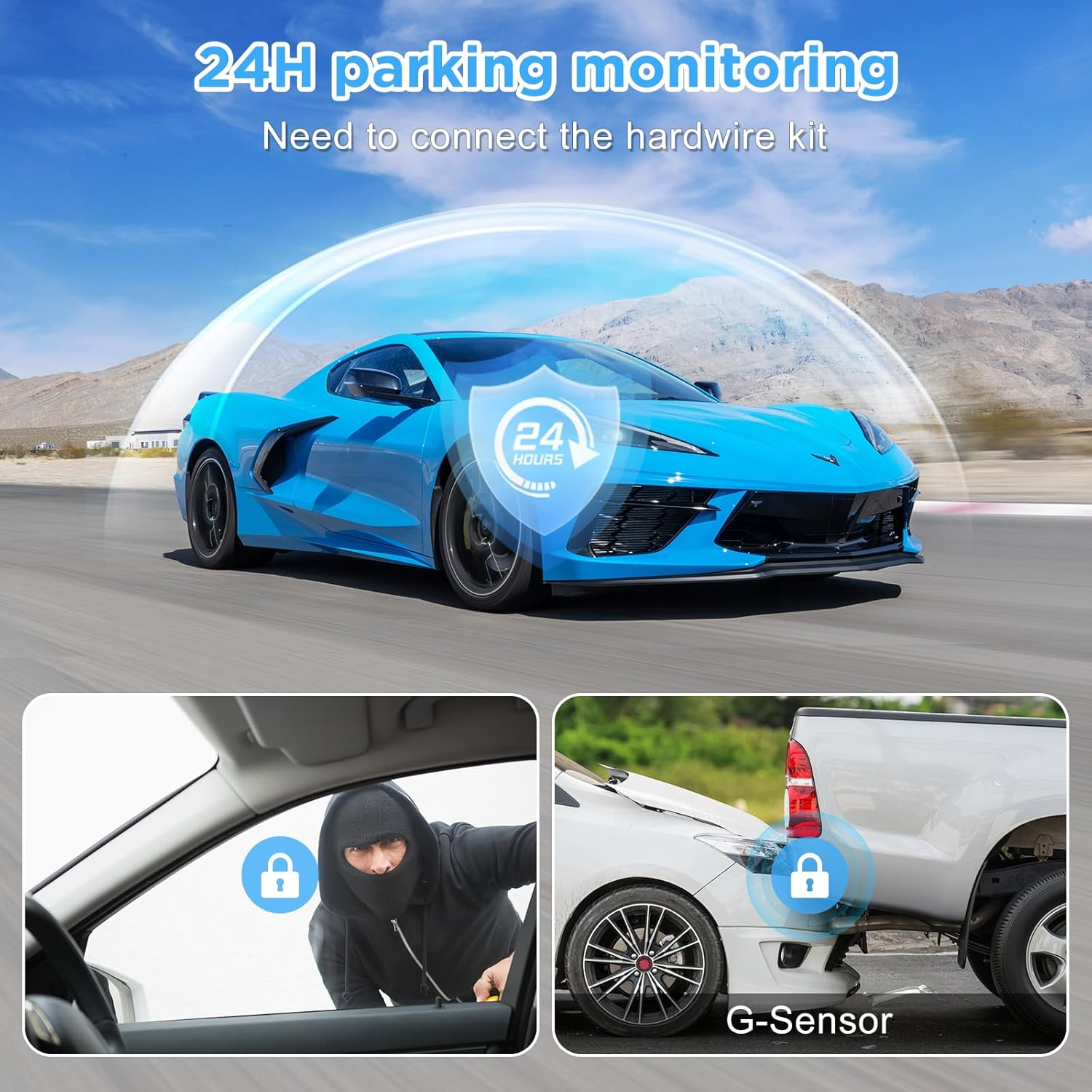 4K+1080P Dash Cam Front and Rear,Wifi Dual Dash Cam with Free 64GB Card, Super Night Vision, 24H Parking Mode, G-Sensor, WDR, APP, Loop Recording, Time-Lapse, 170&deg;/140&deg;, F1.8 Aperture, 4-Layer Lens image number 2