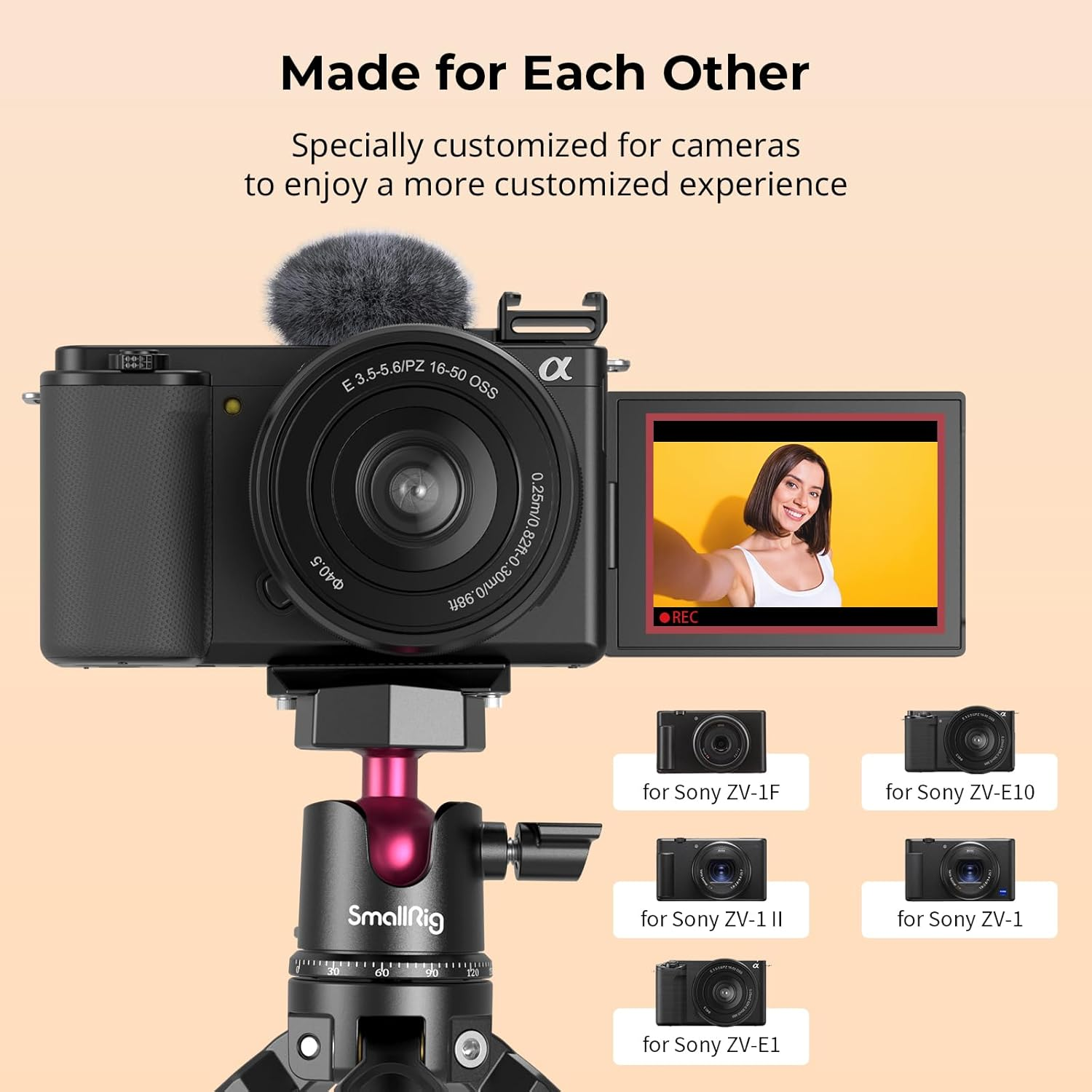 Smallrig Cold Shoe Adapter with Windshield for Sony ZV-1F / ZV-E10 and ZV-1-3526 image number 6