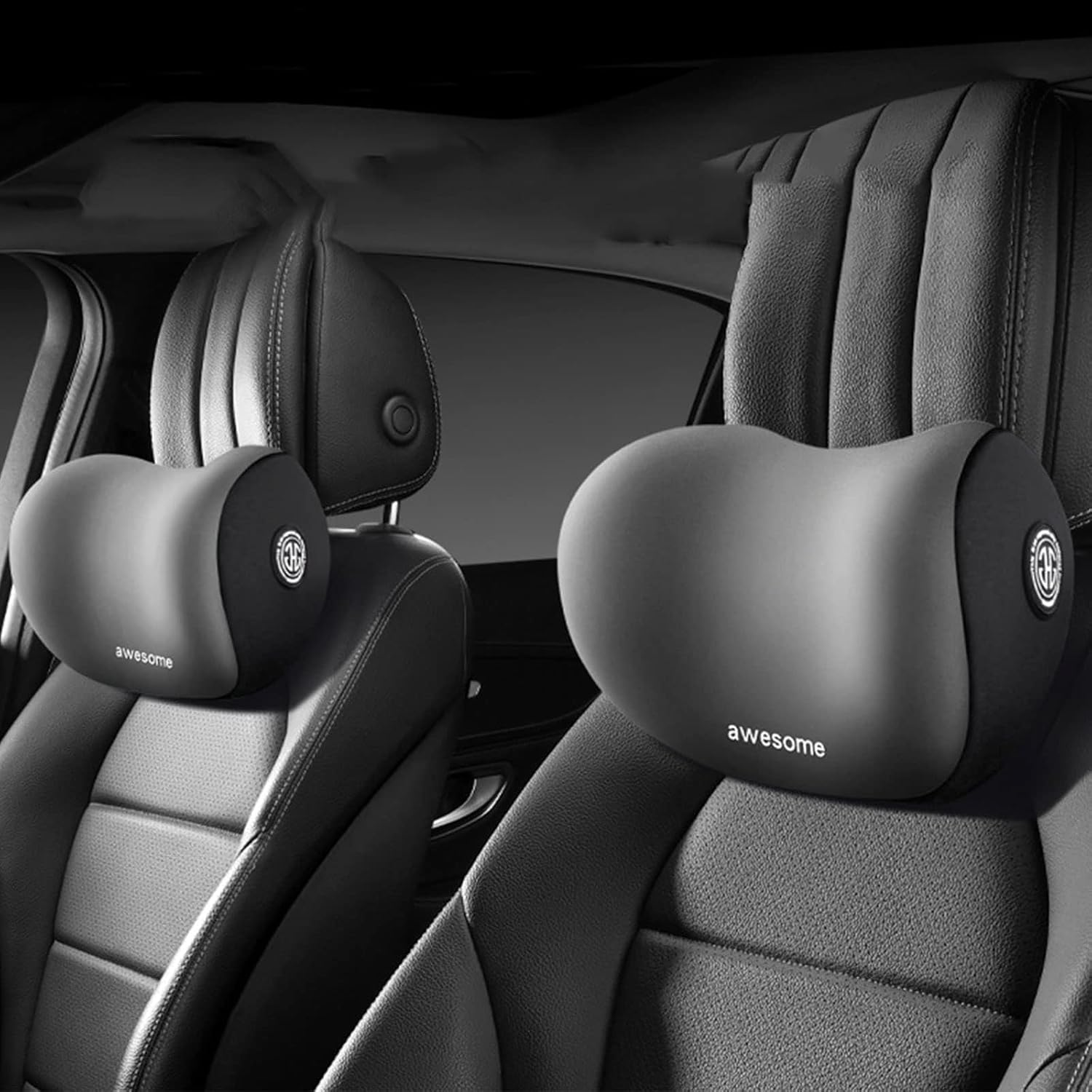 BLAZDEVE 2Pack Car Neck Cushion, Car Seat Headrest Made of Memory Foam with Adjustable Straps, Memory Foam and Breathable, Removable Cover, Suitable for Driving, Gaming, Office Seat (Black) image number 5