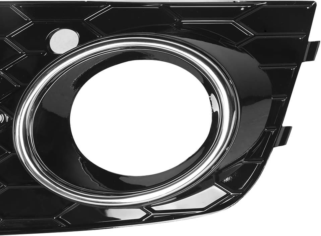 Fog Light Cover Lamp Frame Mesh Grille for B8 2009-2011 &ndash; Stylish ABS Plated Replacement (GZ.D072DL/R) - Black (Gz.D072L/R) image number 5