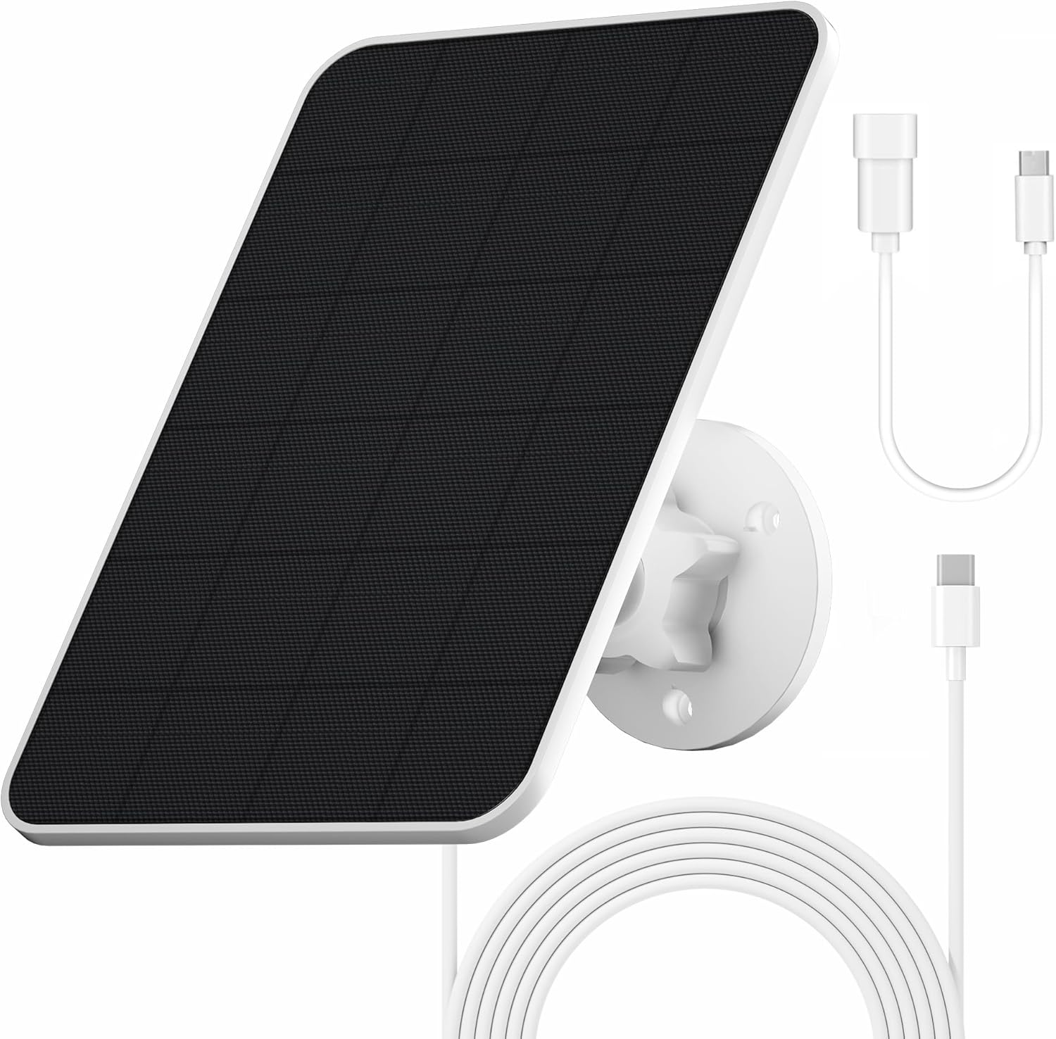 Rhorawill Solar Panel for Eufy Camera, Security Camera, 5V 4W Solarpanel for Eufycam 2/2 Pro, 2C/2C Pro, Solocam E/E20/E40 Spotlight, Type-C Solar Charger for Eufy with Micro USB & Rubber Plug, IP65 image number 4