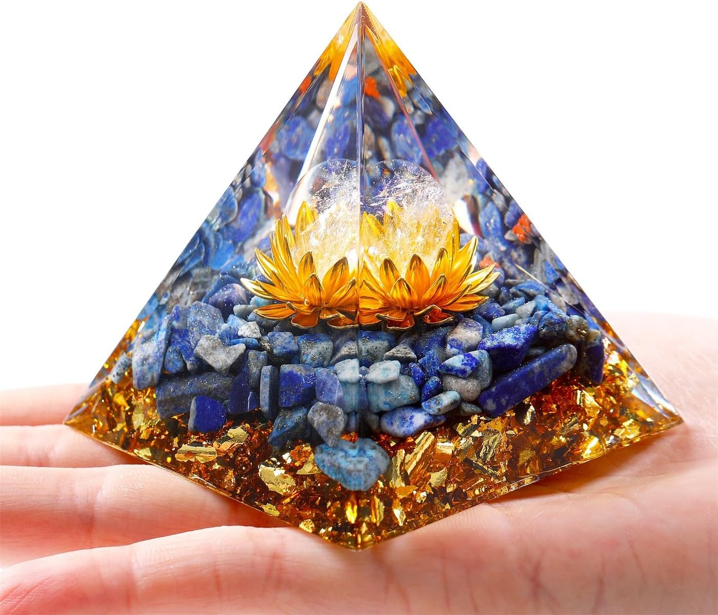 XIANNVXI Green Healing Crystals Tower,Good Luck Gifts,Anxiety Gifts,Lotus Flower Tower Orgonite Orgone Positive Energy Reiki Aventurine Gemstone Tower,Positive Gifts