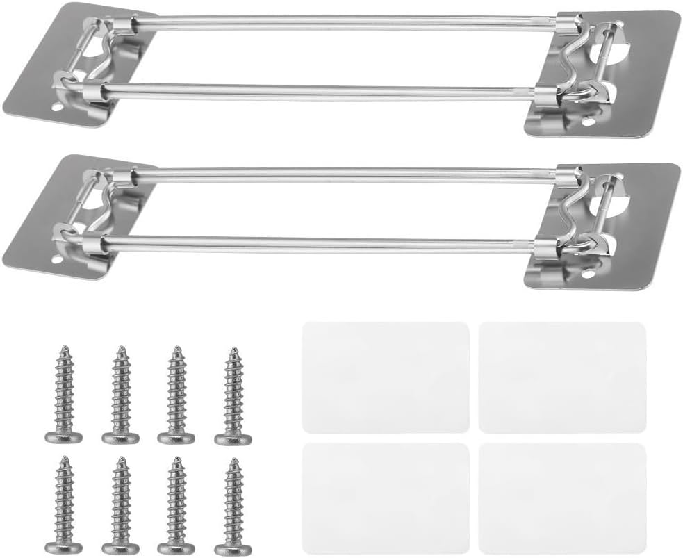 2 Pack RV Shower Corner Storage Bar, 9-14 Inch Adjustable Stainless Steel Rods with 180&deg; Swivel Bases, Adjustable Stainless Steel Rod for Corner Shelves in Camper,Must Have Accessories image number 1