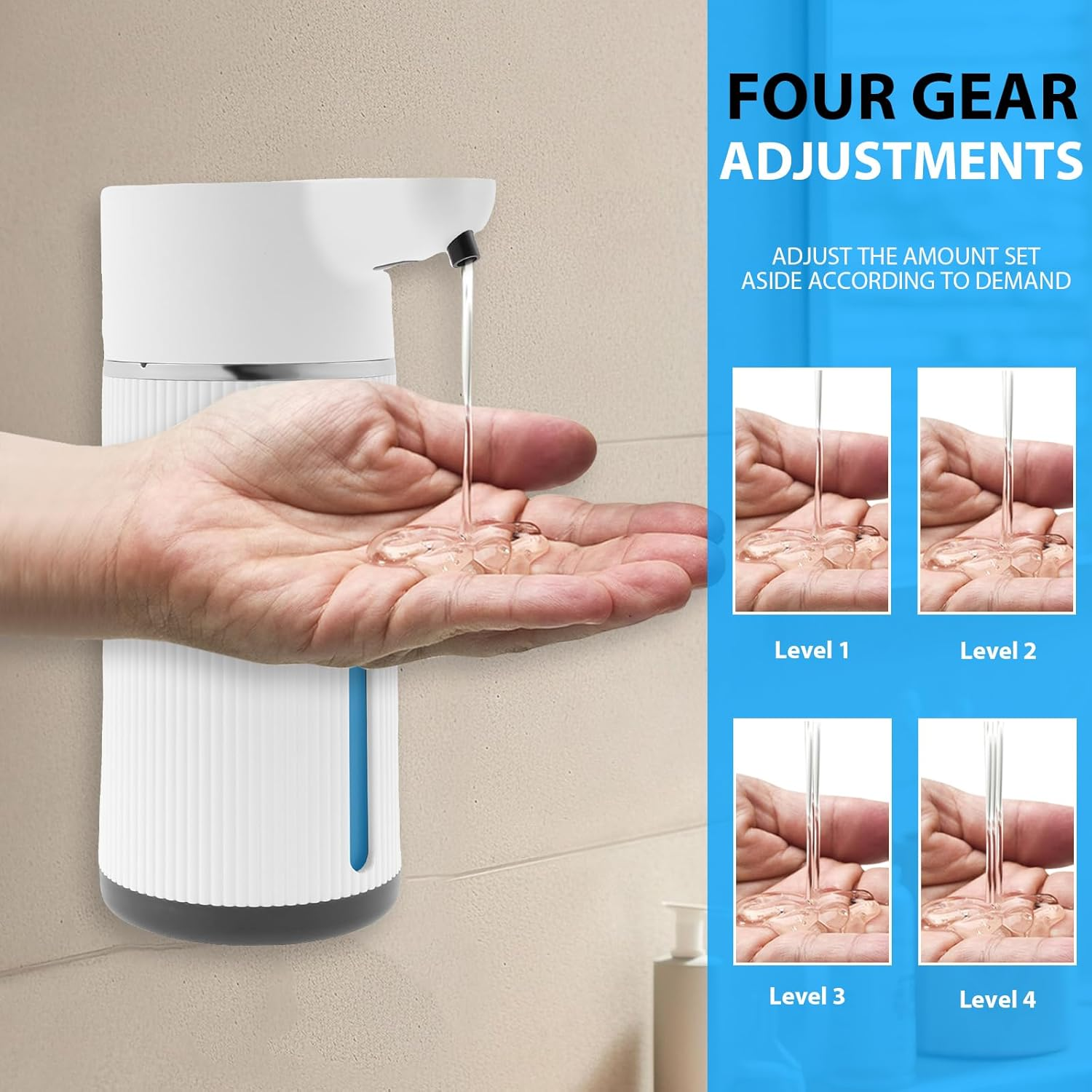 Automatic Soap Dispenser 14.2 Oz Capacity Foaming Soap Dispenser for Hand Sanitizer Shampoo Body Wash (White) - White image number 1