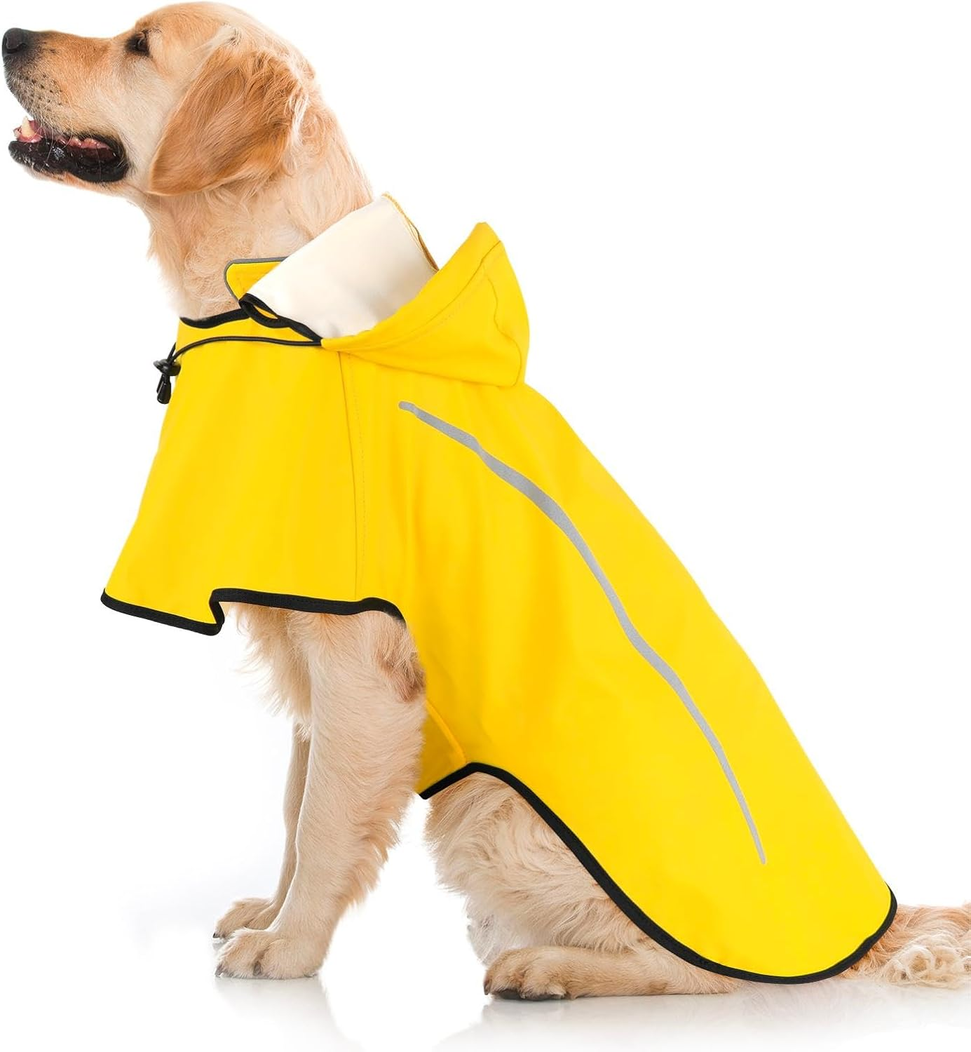 Flashseen Dog Raincoat Waterproof Dog Rain Jacket with Strip Reflective & Leash Hole Winter Dog Vest Warm Rain Coats for Dogs