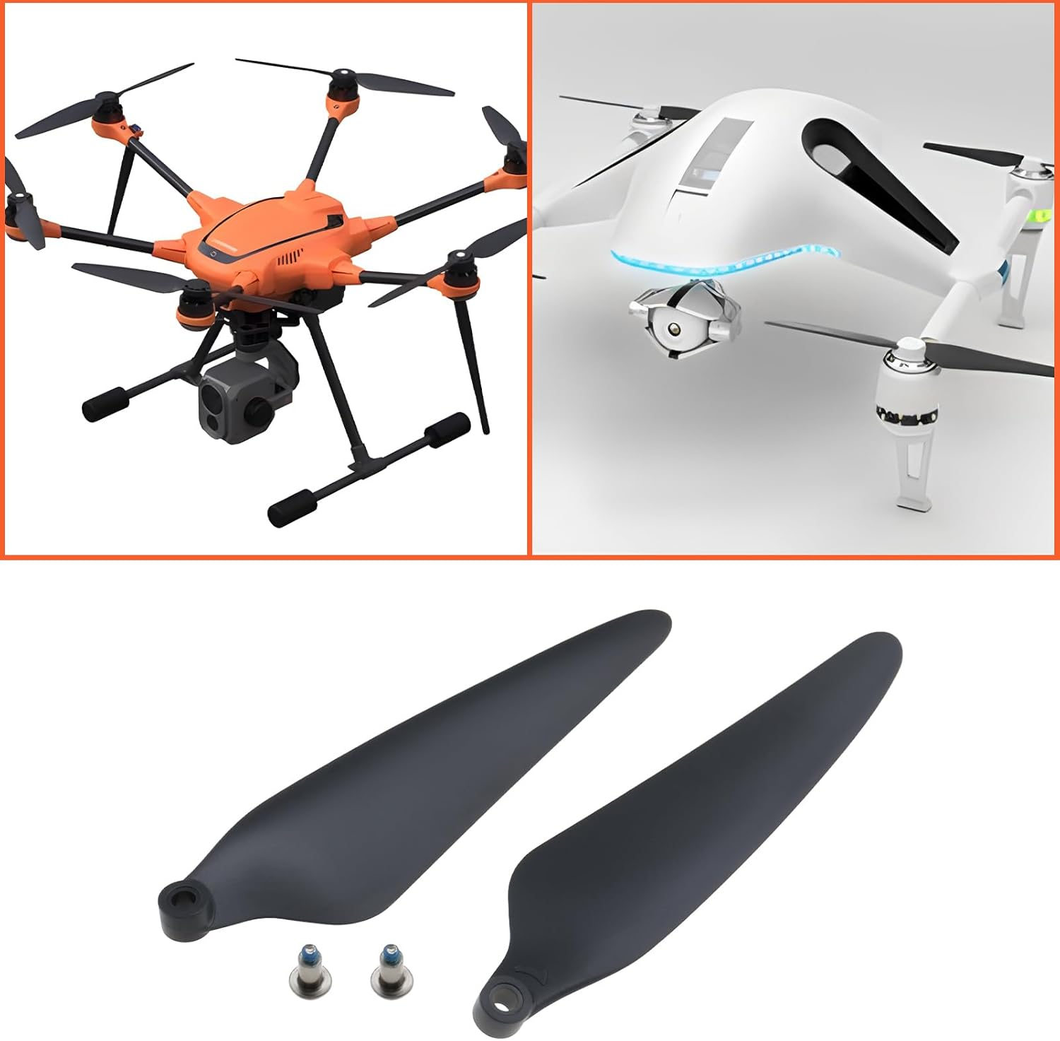 YINETTECH 8Pcs Drone Protection Propeller Low Noise Drone Propeller Drone Spare Parts Crash Pack Accessories Kits Compatible with HS360S image number 5