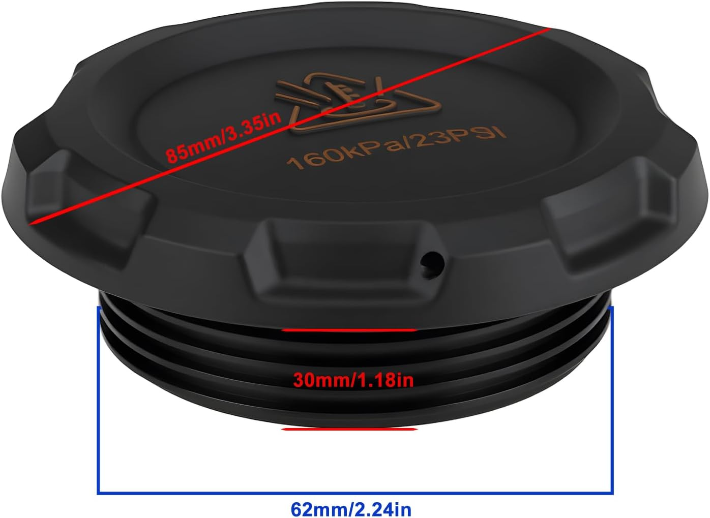 Coolant Expansion Tank Cap 2Q0121321A Compatible with Volkswagen Antifreeze Water image number 4