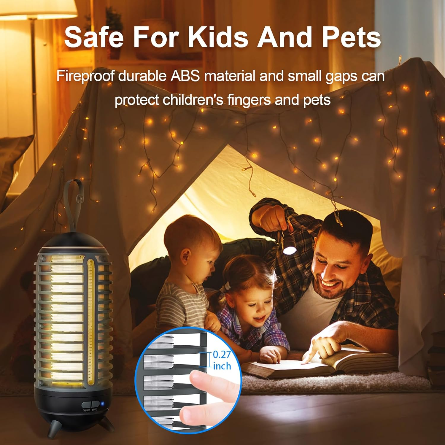 Bug Zapper Outdoor Rechargeable 2 in 1 Wireless Mosquito Killer Lamp 2500Mah Bug Zapper Electric Trap Ideal Bug Zapper Indoor for Patio, Home, Backyard, Yard, Garden, Campsite (Black) - Black image number 2