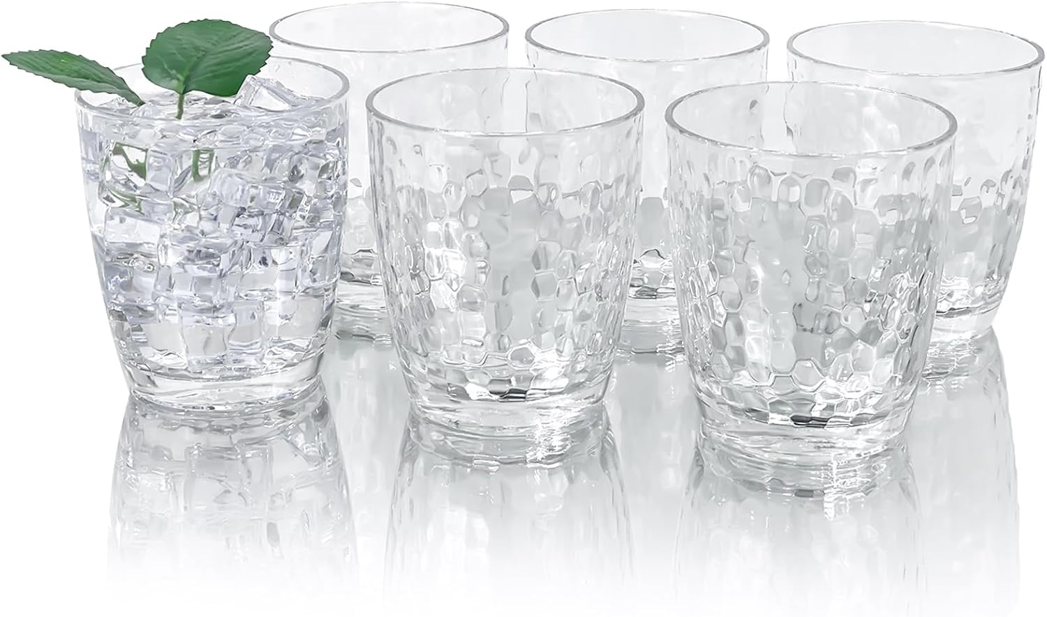 26-Ounce Plastic Tumblers (Set of 6), Reusable Plastic Mugs, Bpa-Free Acrylic to Drink Mugs, Shatter Resistant, Textured Interior, Dishwasher Safe (Multi Color, 26 Ounce)