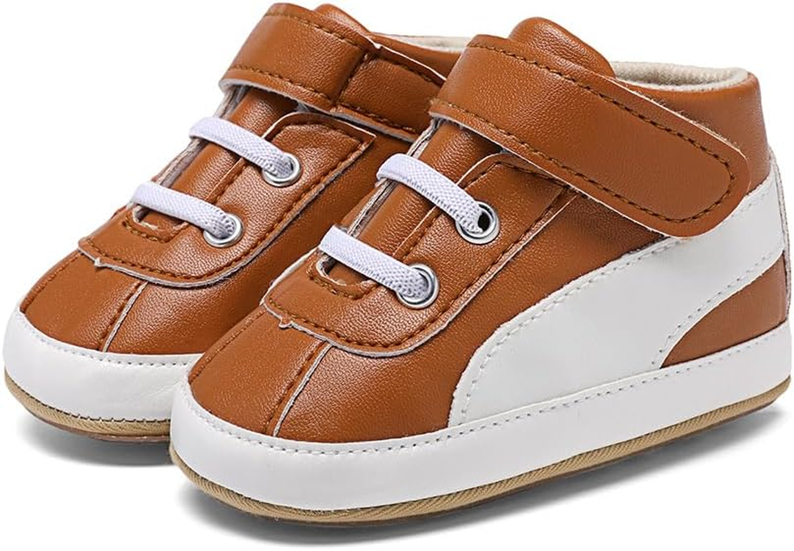 Baby Shoes Boys Girls Infant Sneakers PU Leather Non-Slip Soft Rubber Sole Toddler Crib First Walker Shoes image number 5