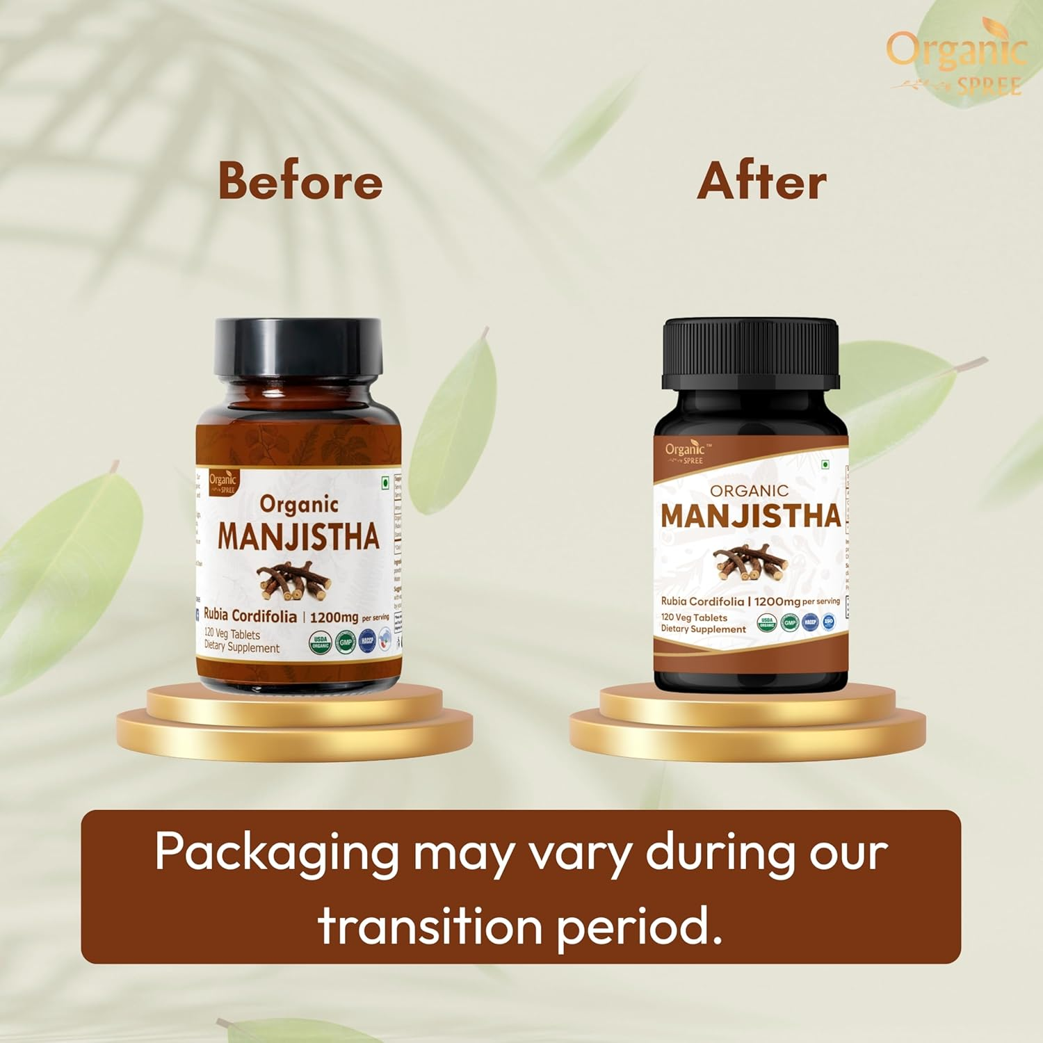 Manjistha 120 Tablets | Rubia Cordifolia (Manjistha) | USDA Organic Certified | Organic and Natural 120Tab