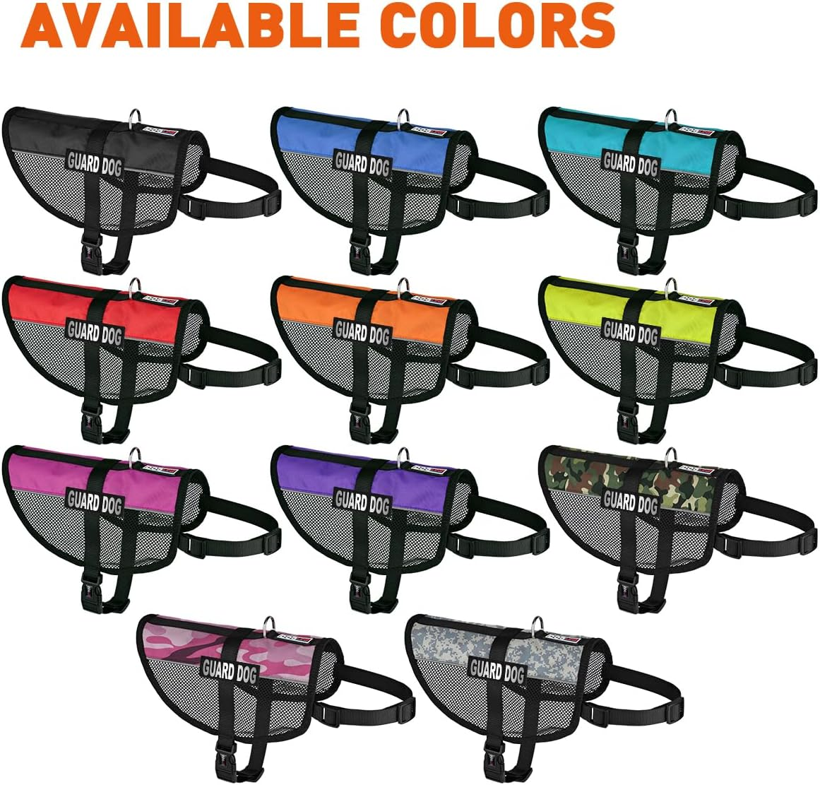 Dogline 22"-29" Maxaire Multipurpose Mesh Vest for Dogs & 2 Removable Guard Dog Patches, Large, Black image number 5