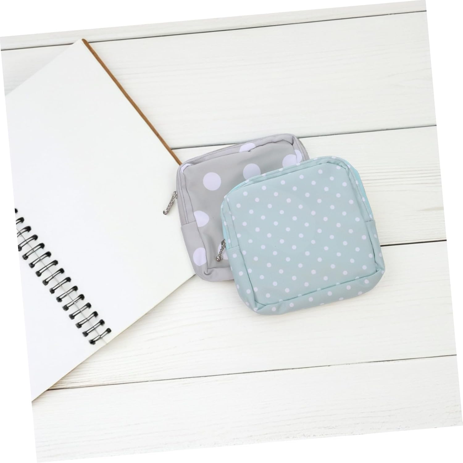 2Pcs Sanitary Pad Storage Bag for Women and Teen Oxford Cloth Menstrual Pouch with Chic Colors Portable Reusable Organizer for Pads Coins and Essentials image number 6