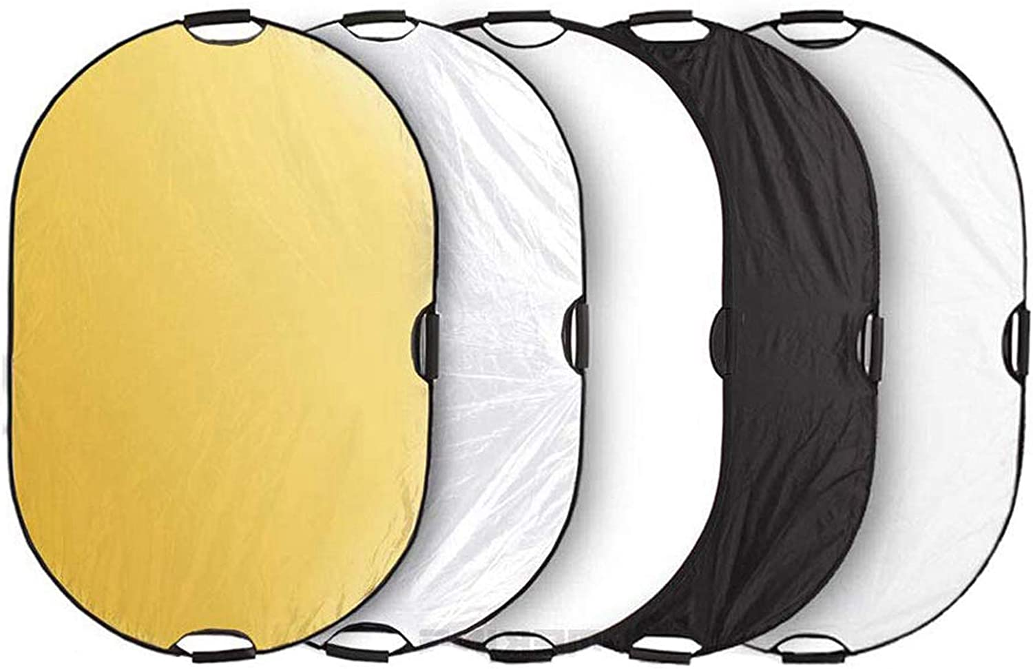 Selens Collapsible 5-In-1 80X120Cm Oval Reflector for Photography Photo Studio Lighting & Outdoor Lighting Portable Multi Disc Light Reflector in Translucent Silver Gold White Black