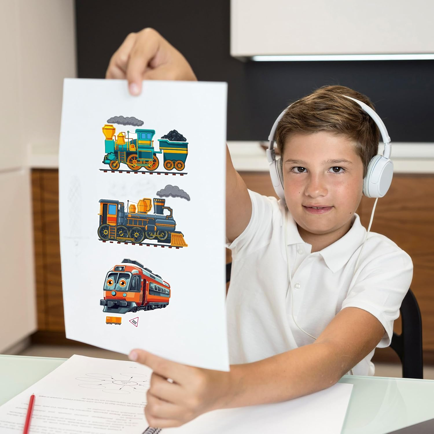 Levigo 32 Sheets Train Stickers Make Your Own Car Stickers Train Party Favors Gifts for Boys image number 6