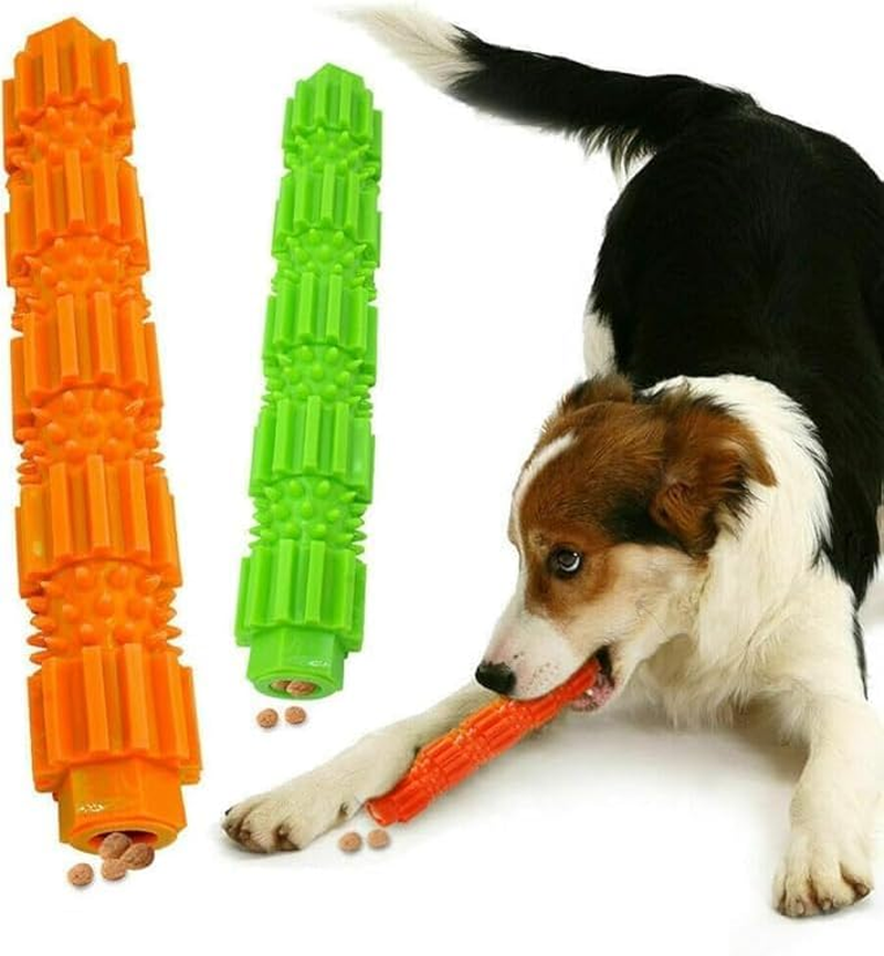 Dog Toy,Dog Chew Toy,Puppy Toy, Durable Chew-Resistant Rubber Stick for Aggressive Chewer, Teeth Cleaning and Slowing Feeding Toy for Dogs,An Exciting Gift for Your Pet(Green)