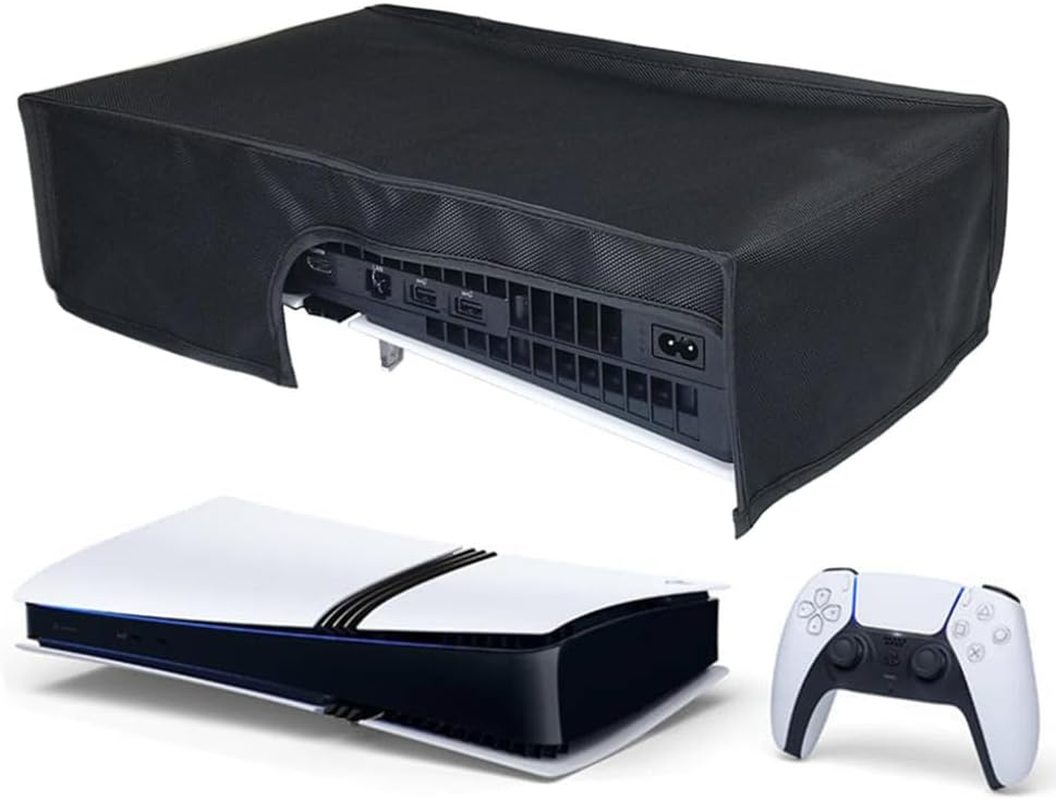 Cover Horizontal for PS5 Pro/Ps5 Slim/Ps5,Ps5 Console Protective Cover Horizontal Dustproof,Easy to Remove Custom Designed for PS5 Pro Console Disc Edition & Digital Edition (Black and White Line)