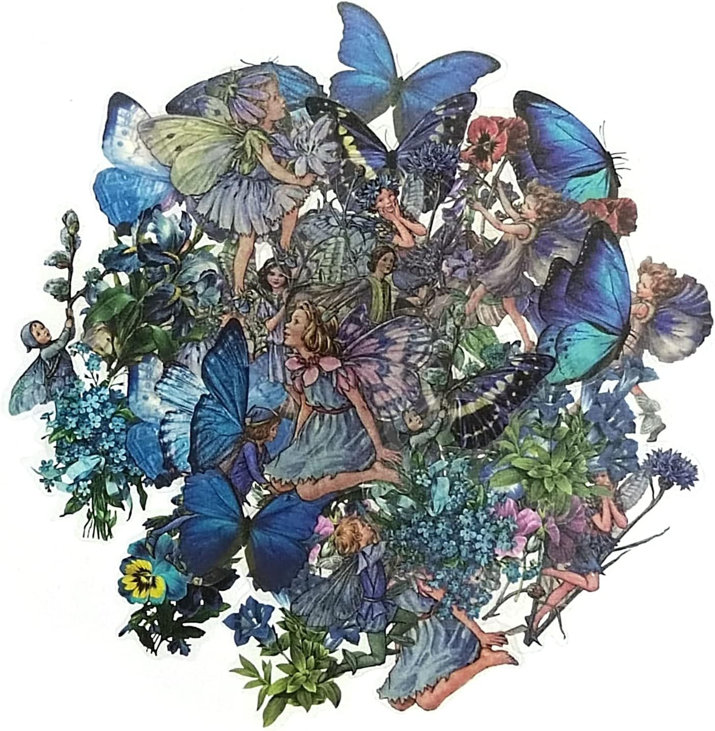 Aesthetic Fairy Journaling Scrapbook Stickers, 40Pcs Waterproof Transparent PET Junk Journal Decals, Scrapbooking Supplies Kit for Laptop, Phone Case, Water Bottle DIY Decoration (Blue) image number 6