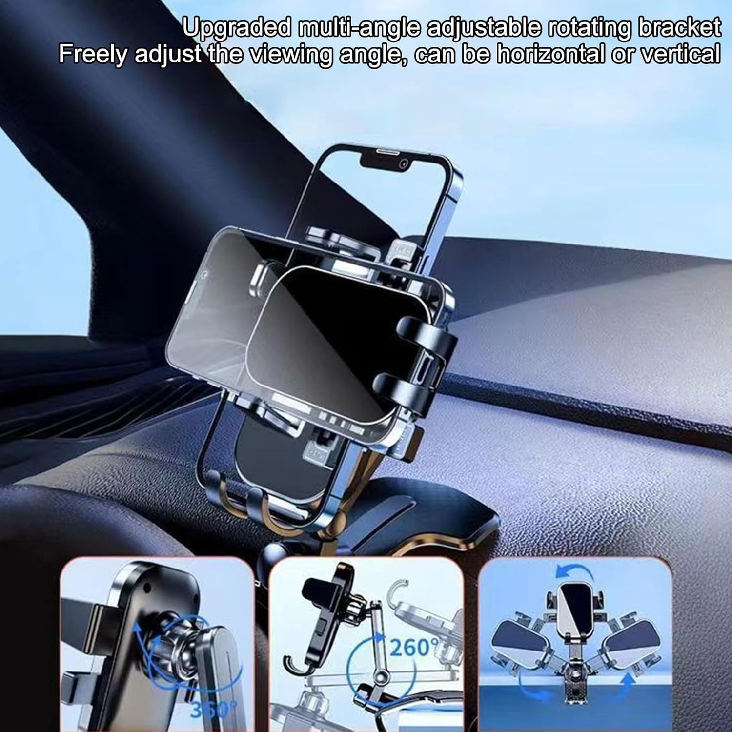 Mxshc Car Dash Phone Holder | Quiet Non Slip Adjustable Stand | Car Cell Phone Holder,For Family Men Women Travel Driving Automotive Vehicle Indoor Home image number 6