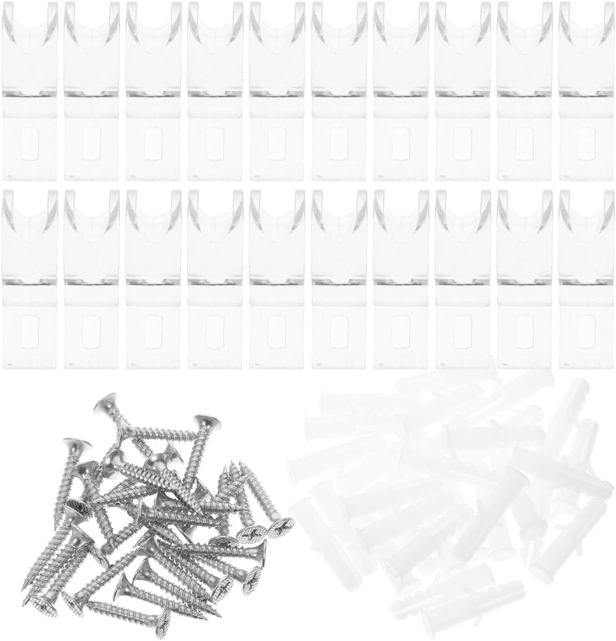Luxshiny Curtain Chain Holder Blind Cord Guide 30Pcs Roller Shade Clear Saftey Chain Retainer and Cord Guide Fixation Hook P Clip for Roller Blinds Cord and Bead Chain Tension Device image number 3