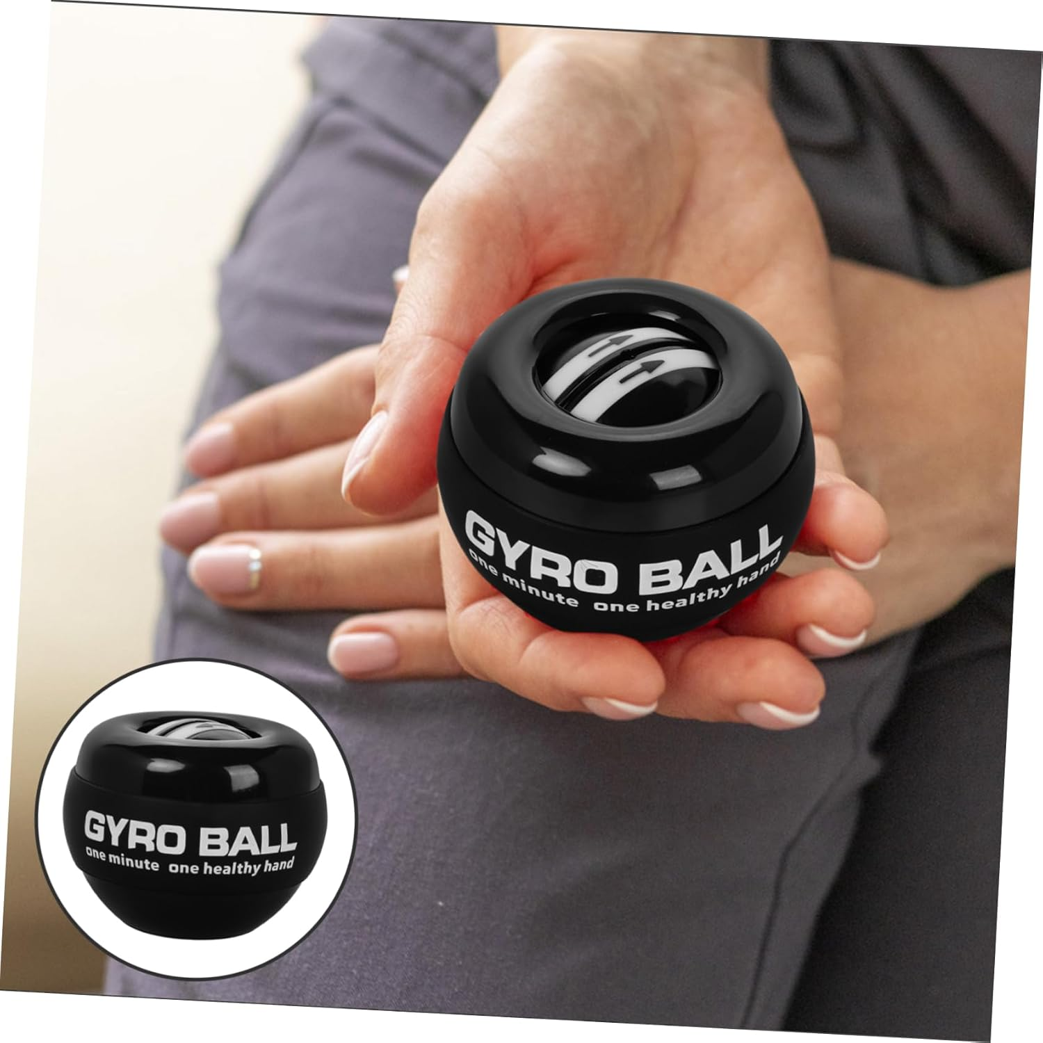 HOLIDYOYO Gyro Ball Wrist Strengthening Hand Grip Strength Trainer Self-Start Function, Heavy Duty Grip Strength Trainer Ball for Finger Exercise and Carpal Tunnel Relief, Suitable for Fitness and Arm Wrestling Training image number 3