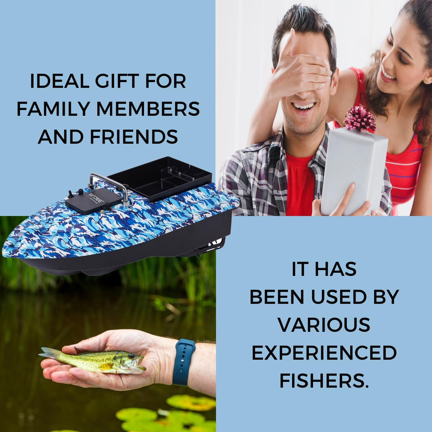 Bait Boat, RC Bait Boat, 546-Yard Range Remote Control, 4.4Lb Loading Capacity, Dual Motor & Battery System | Long-Range Fishing Bait for Serious Anglers image number 1