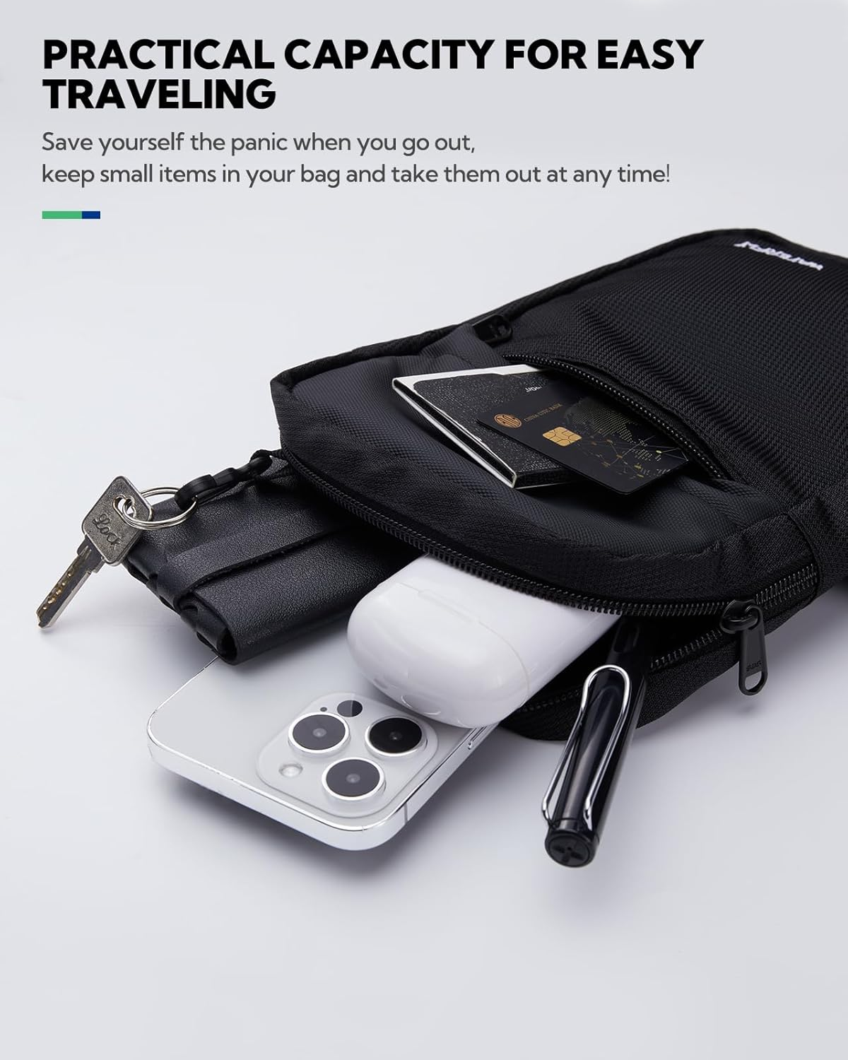 WATERFLY Crossbody Chest Sling Bag: Small Shoulder Bag Crossover Cross Body Bag for Work Travelling Women Men image number 6