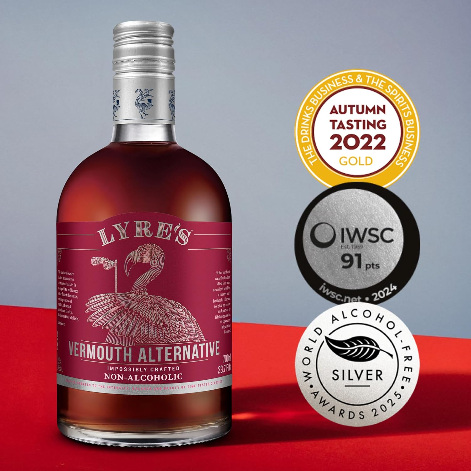 Lyre'S Non Alcoholic Vermouth Alternative, Award-Winning Aperitif Rosso for Zero Proof Negroni, Manhattan and Cocktails, Alcohol Free Sweet Vermouth (700Ml) image number 2