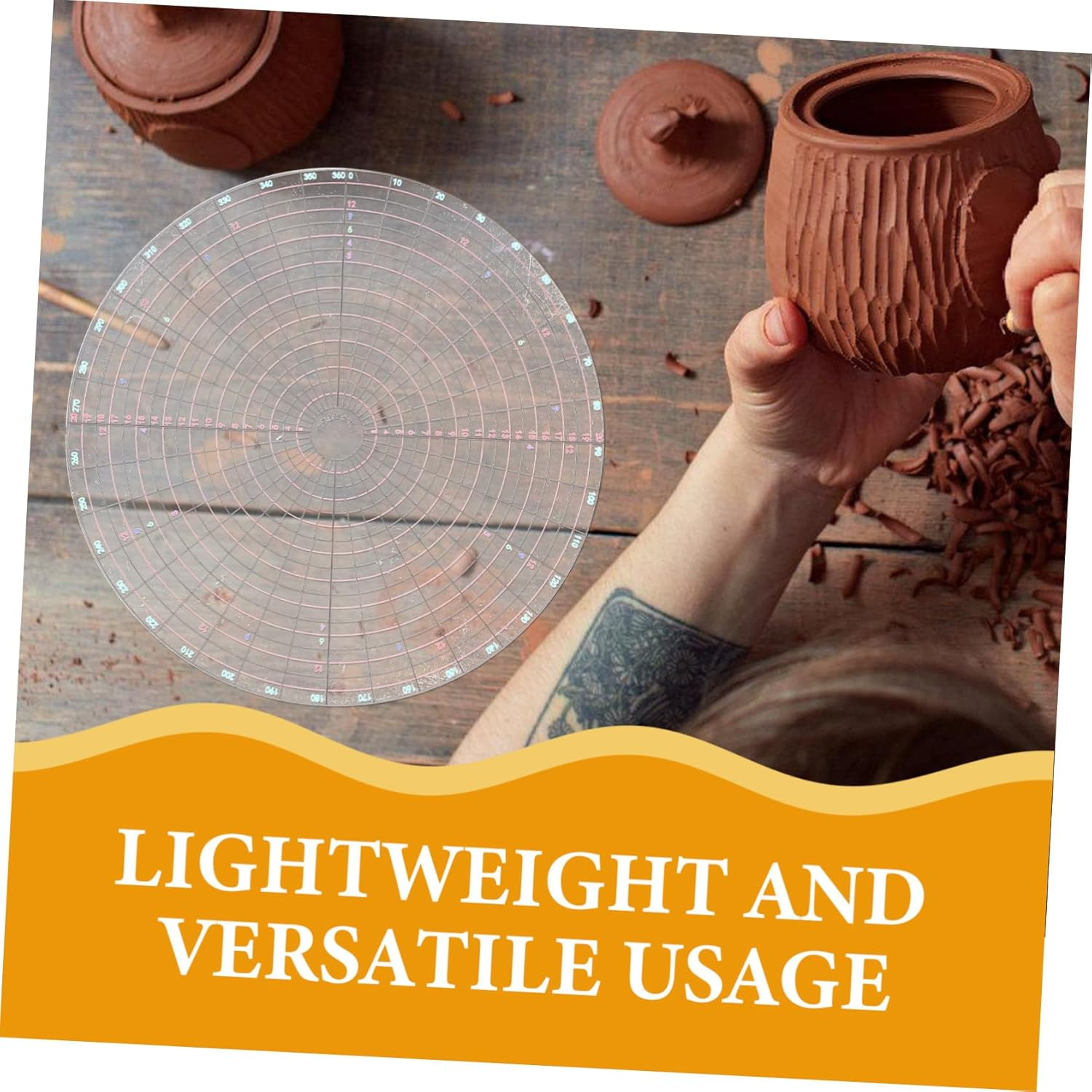 VICASKY Pottery Tools Geometric Drawing Template and Circle Drawing Tool for Ceramics DIY Clay Sculpting and Accurate Measurements Pottery Wheel